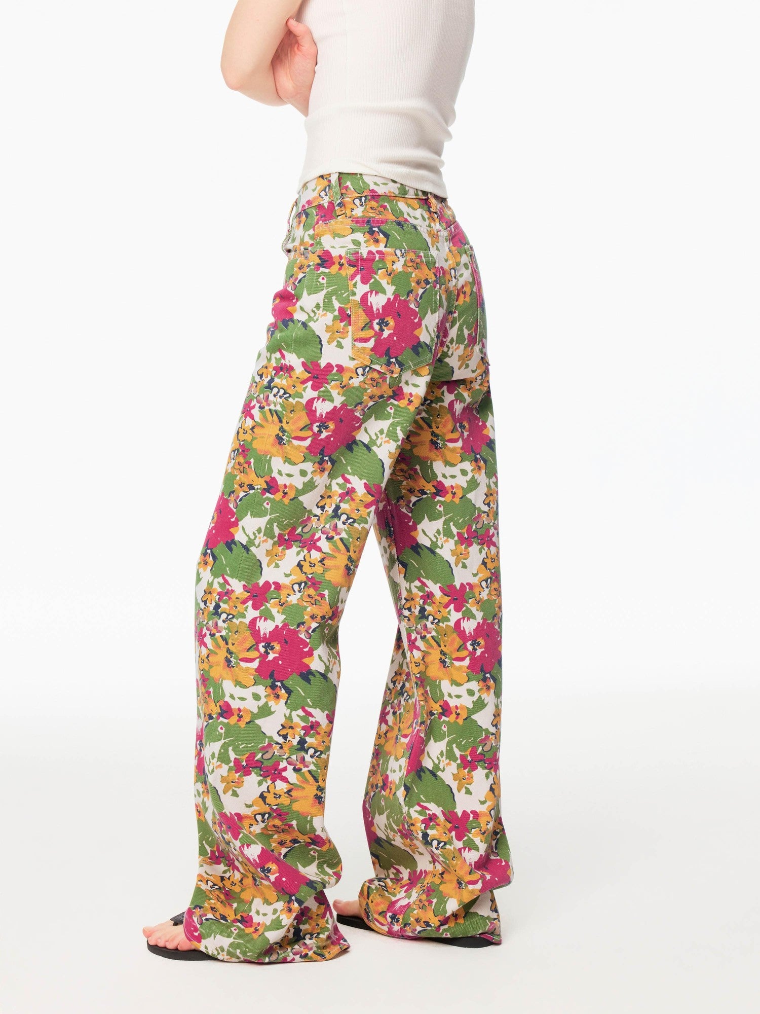 Northbutsouth Floral Mid Rise Relaxed Casual Women&