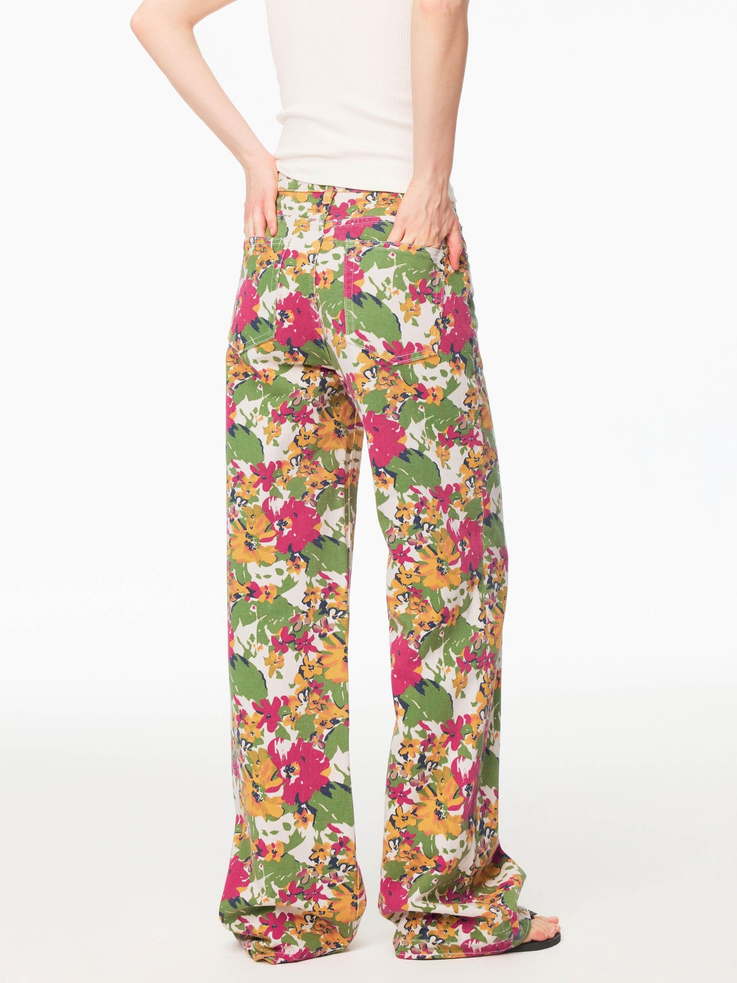 Northbutsouth Floral Mid Rise Relaxed Casual Women&