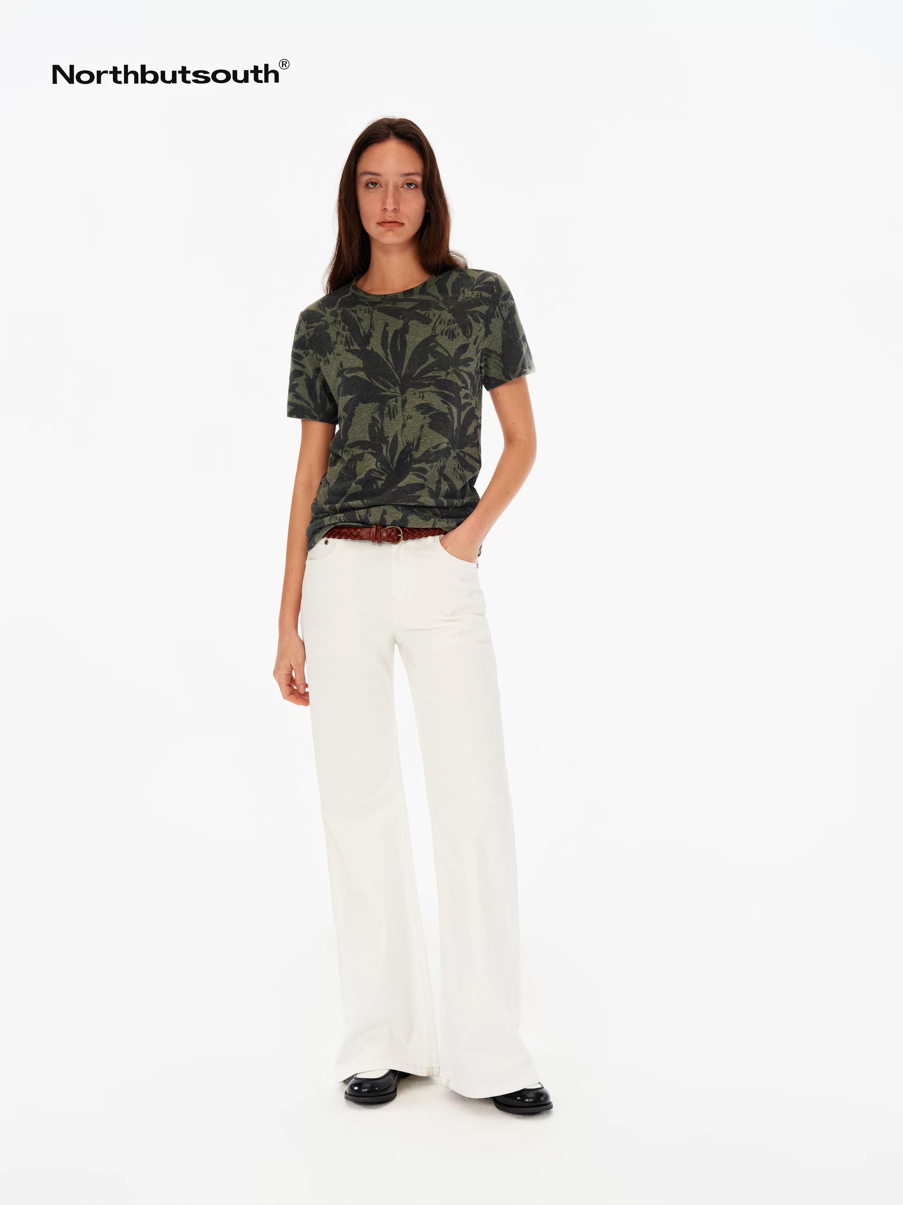 Northbutsouth Floral Printed Slim Fit Women&