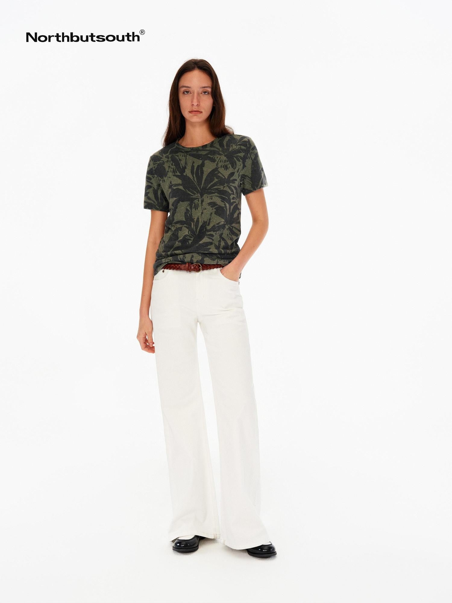 Northbutsouth Floral Printed Slim Fit Women&