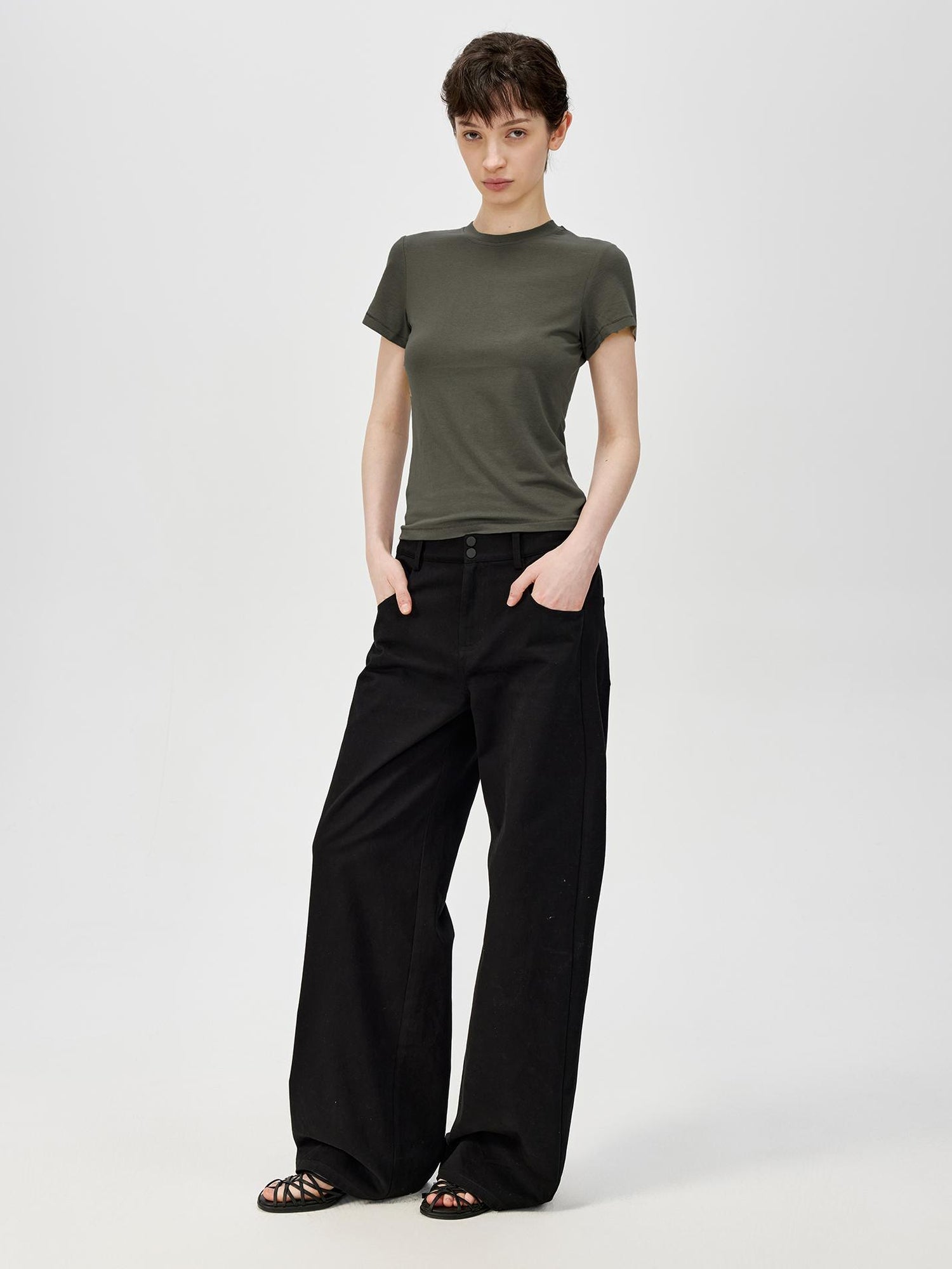 Northbutsouth Four Color Classic Casual Low Waist Straight Leg Lightweight Pants