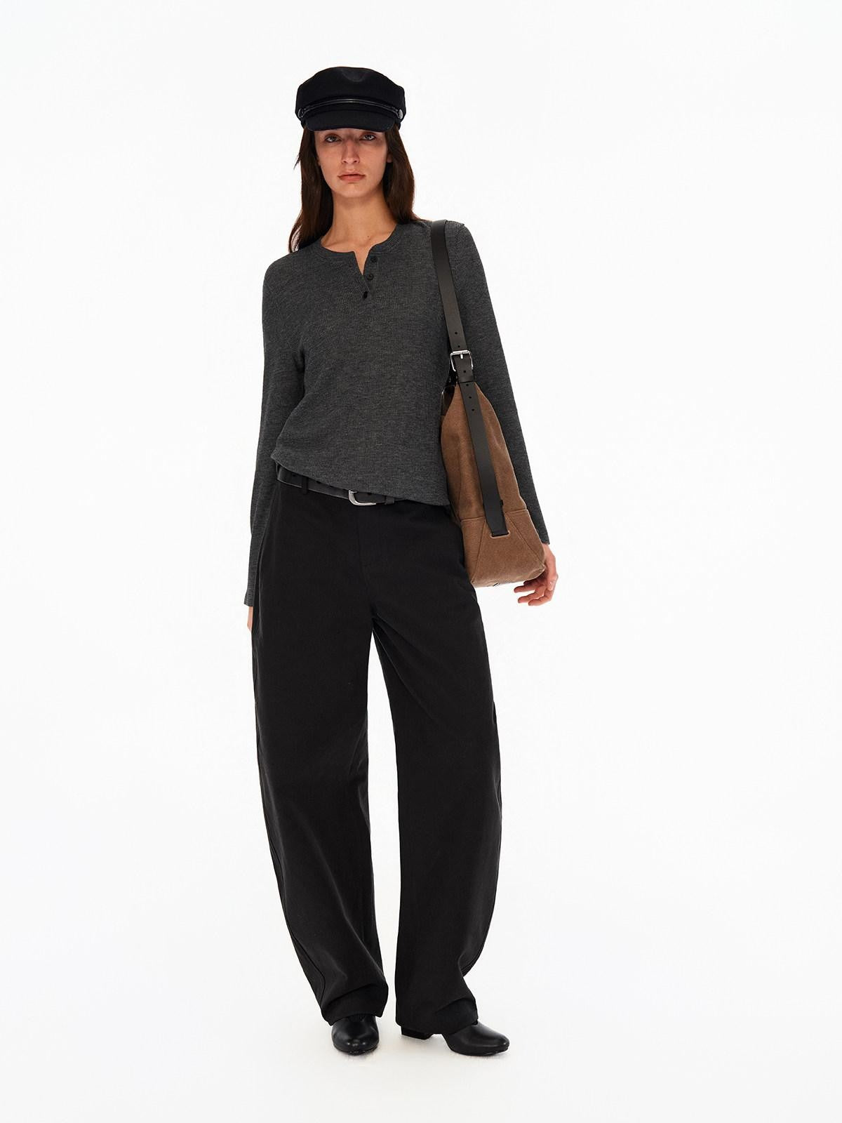 Northbutsouth Four Color Henley Loose Fit Women&