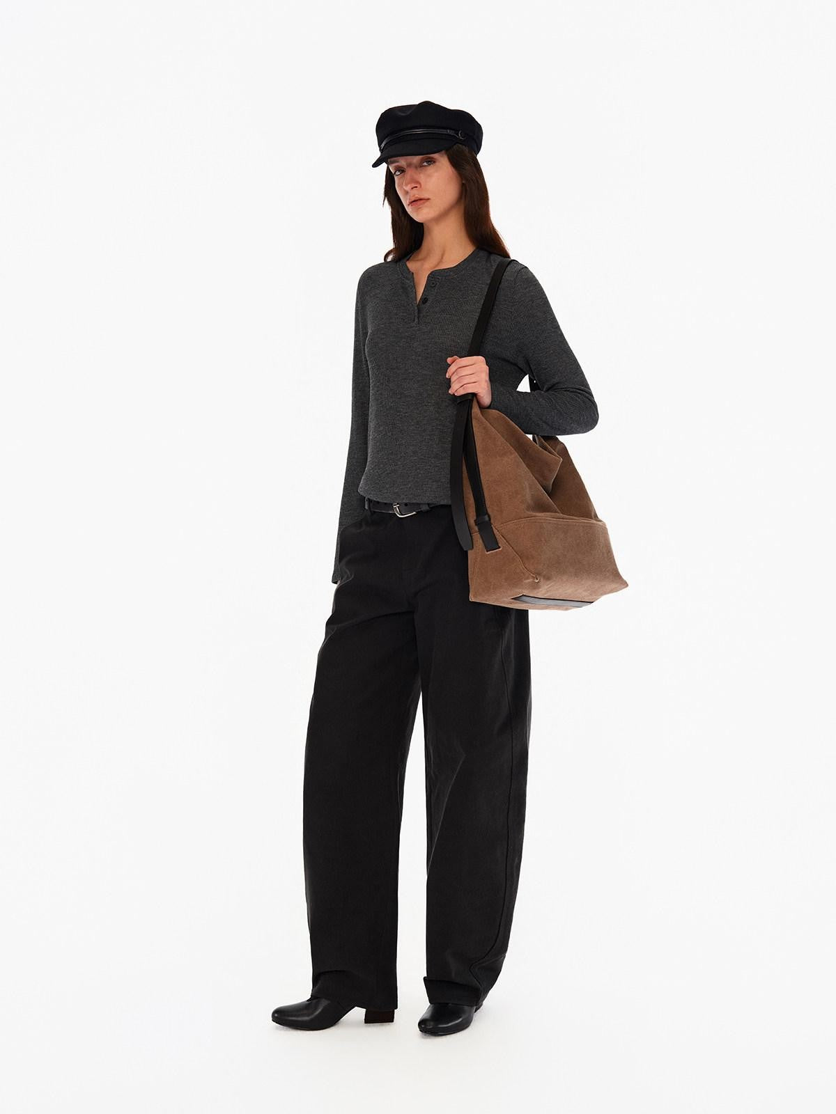 Northbutsouth Four Color Henley Loose Fit Women&