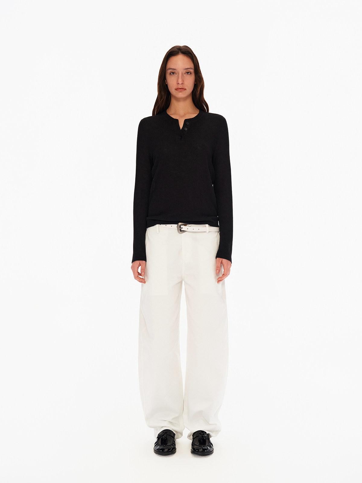 Northbutsouth Four Color Henley Loose Fit Women&