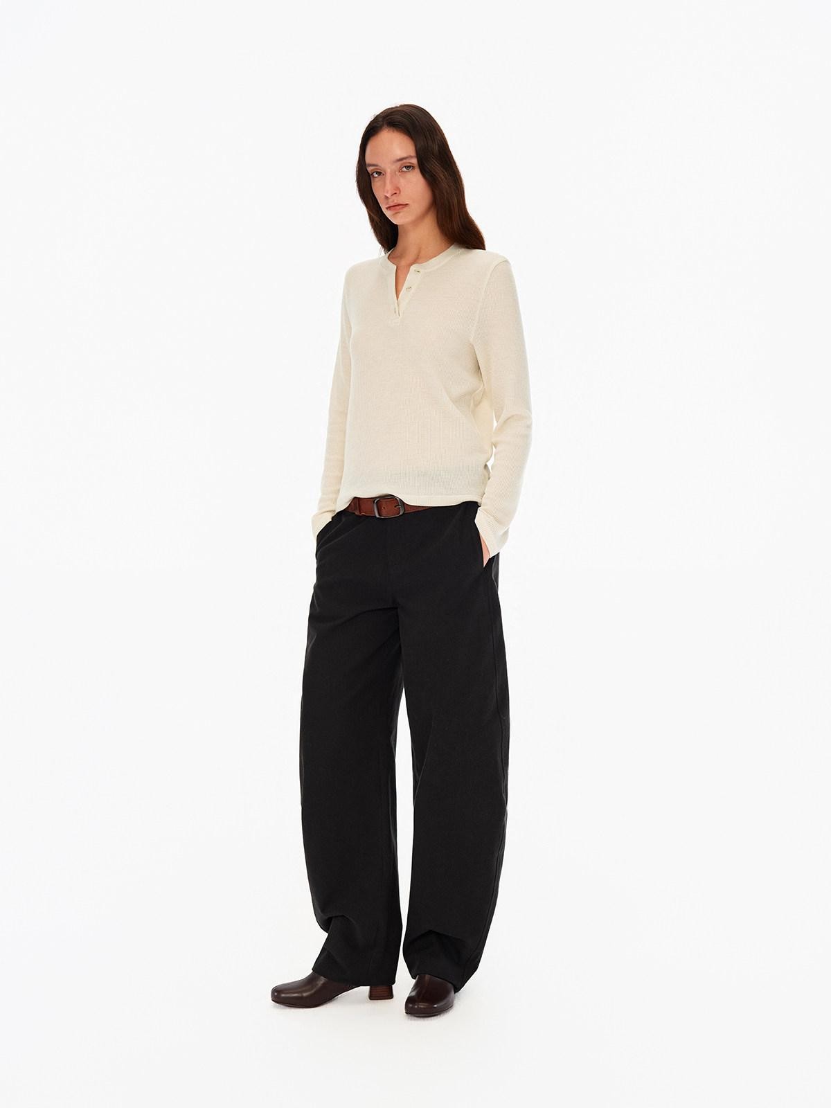 Northbutsouth Four Color Henley Loose Fit Women&