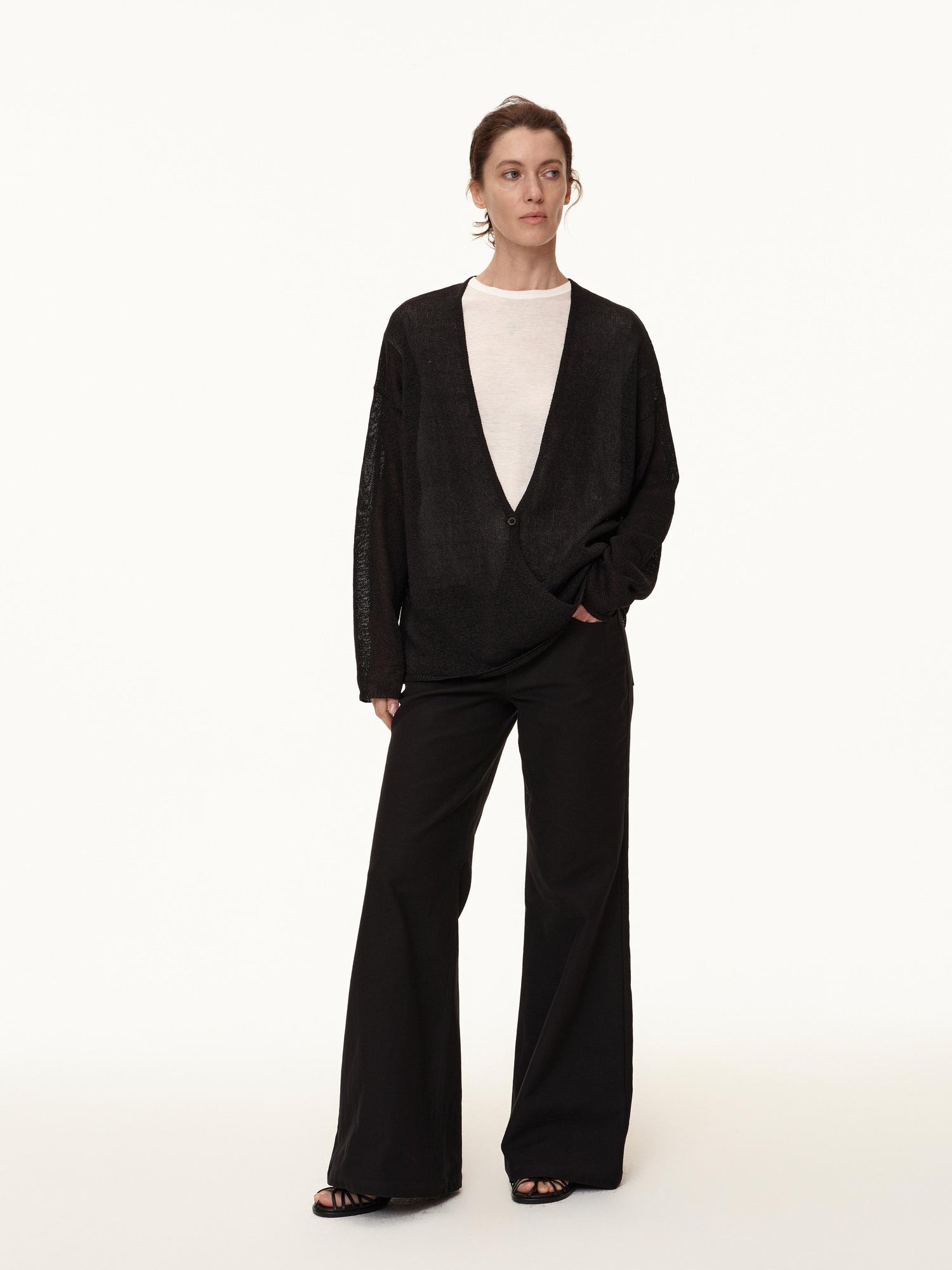 Northbutsouth Gong Sand Wash Bamboo Cotton Low Rise Flared Pants