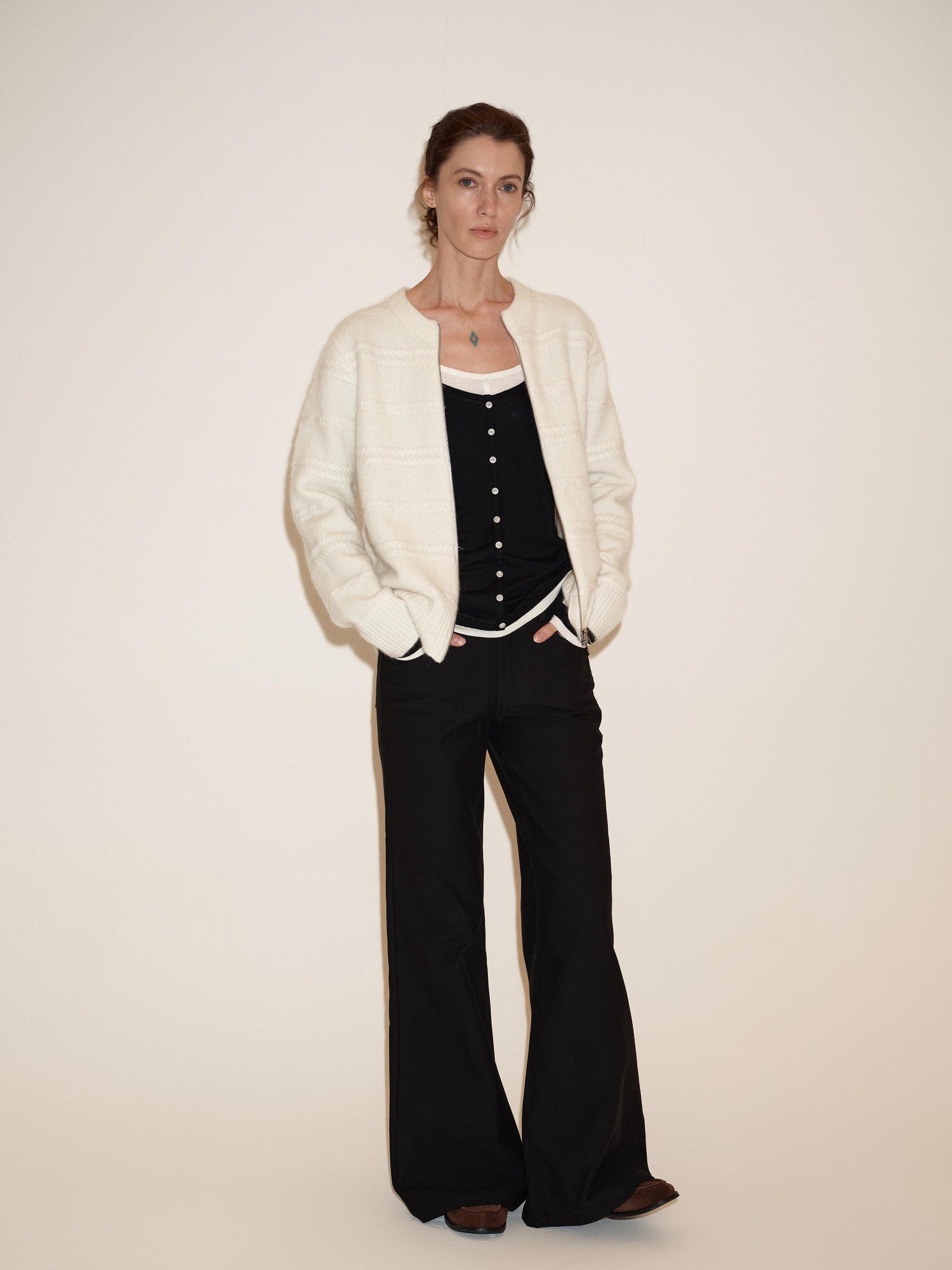 Northbutsouth Gong Sand Wash Bamboo Cotton Low Rise Flared Pants