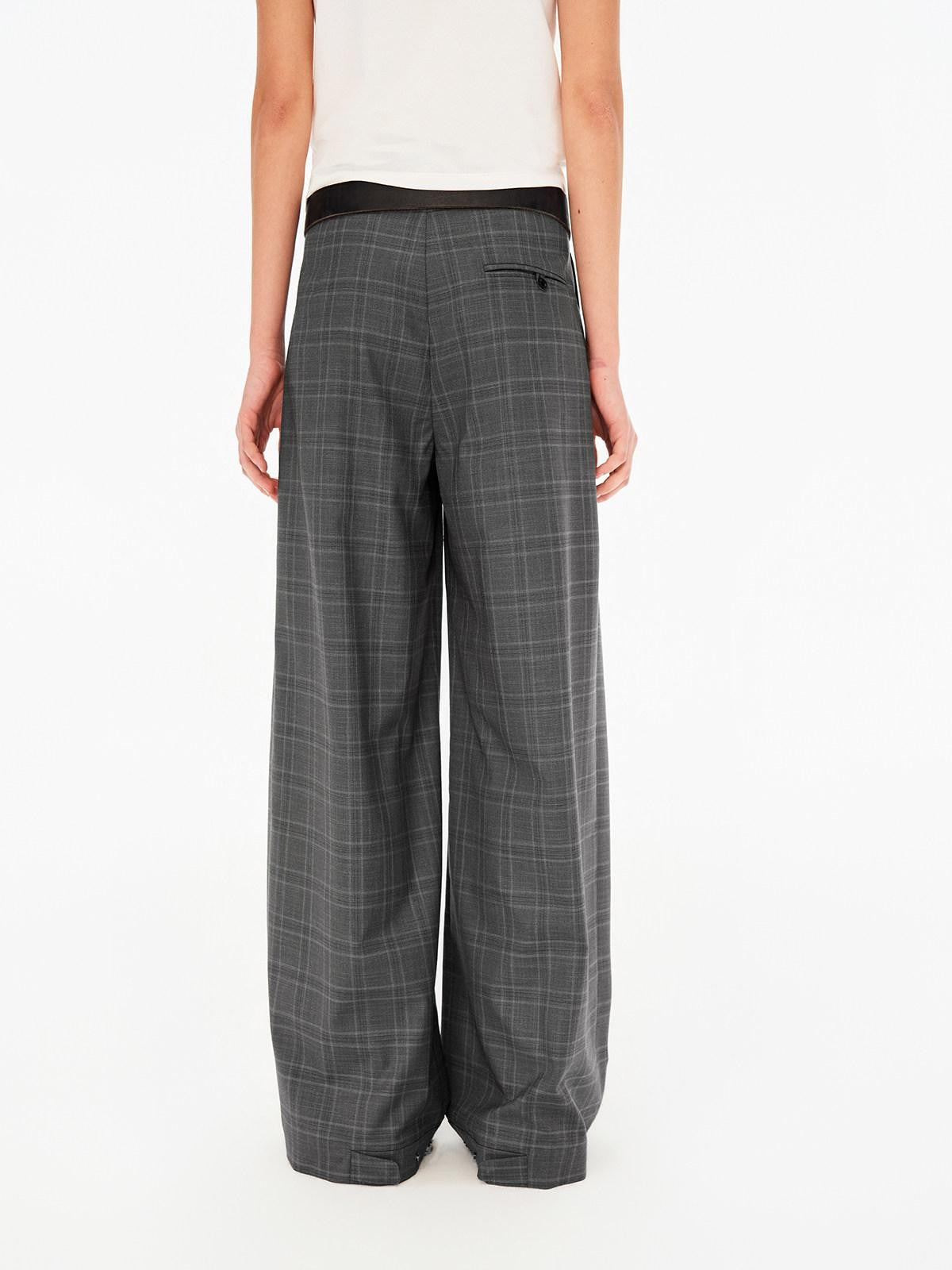 Northbutsouth Gray Plaid Mid Rise Relaxed Straight Women&