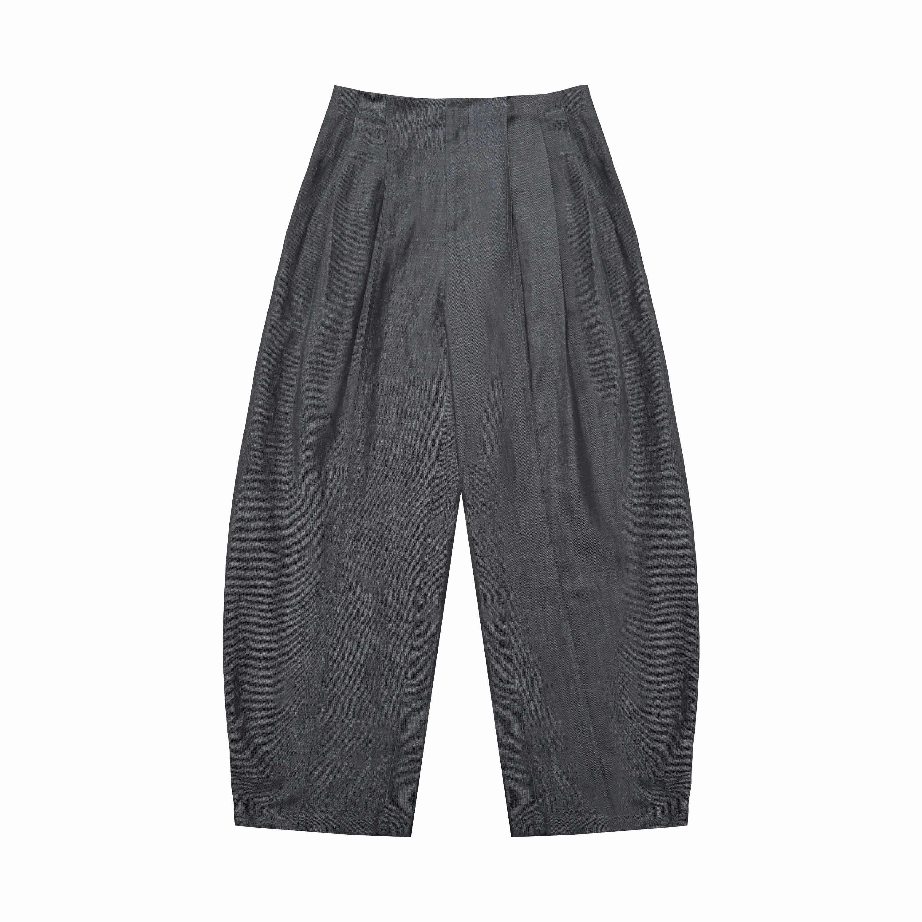Northbutsouth_Grey_Blue_Double_Pleat_Mid_Low_Waist_Women&