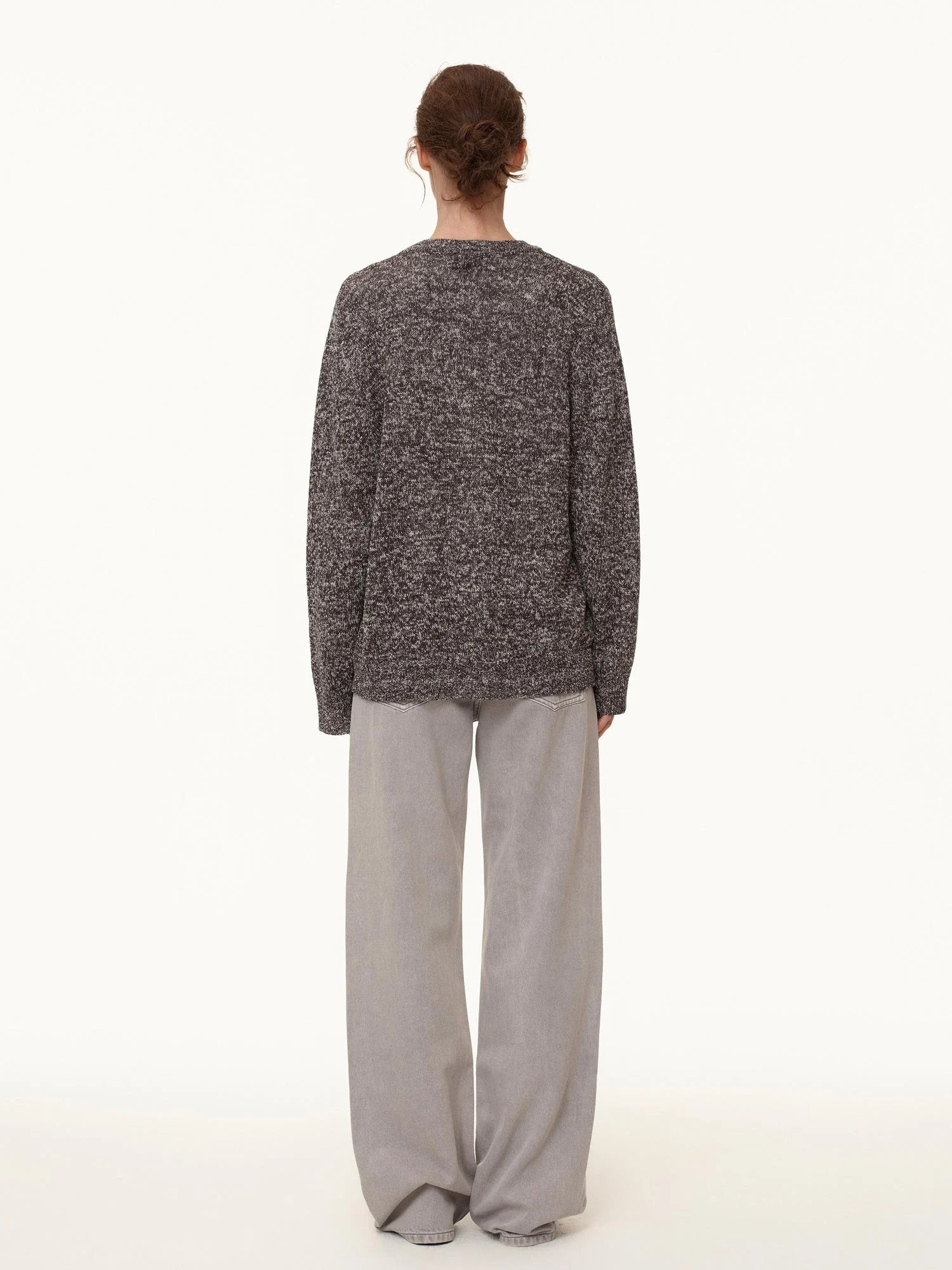 Grey Low Rise Straight Leg Jeans With Soft Washed Texture