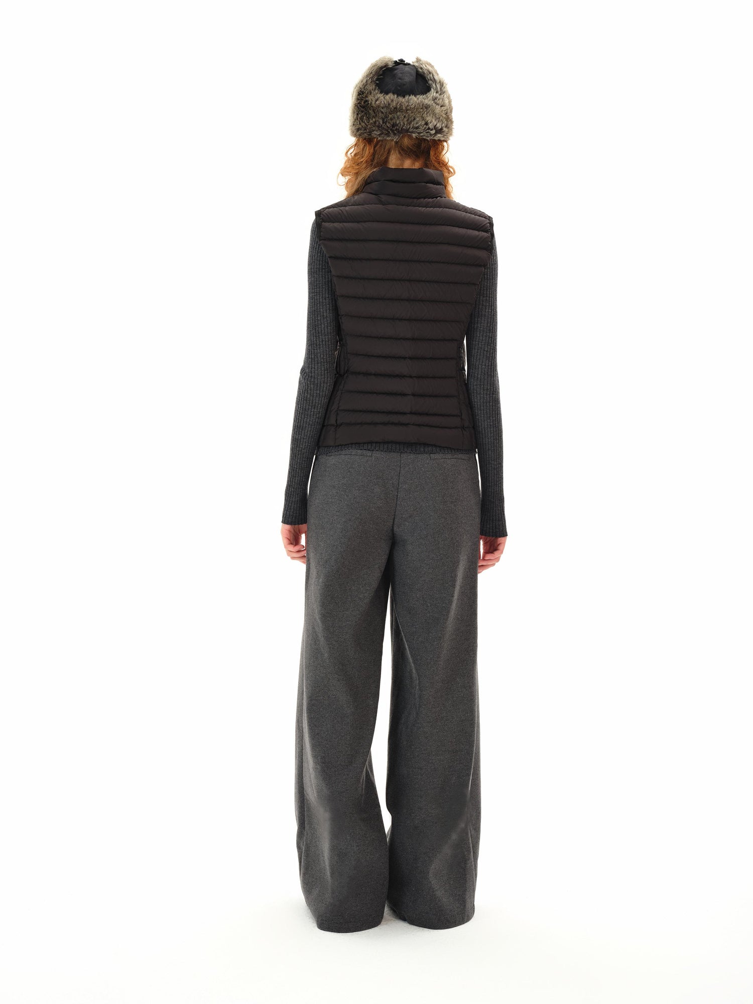 Northbutsouth Grey Mid Rise Wool Trousers With Side Seam