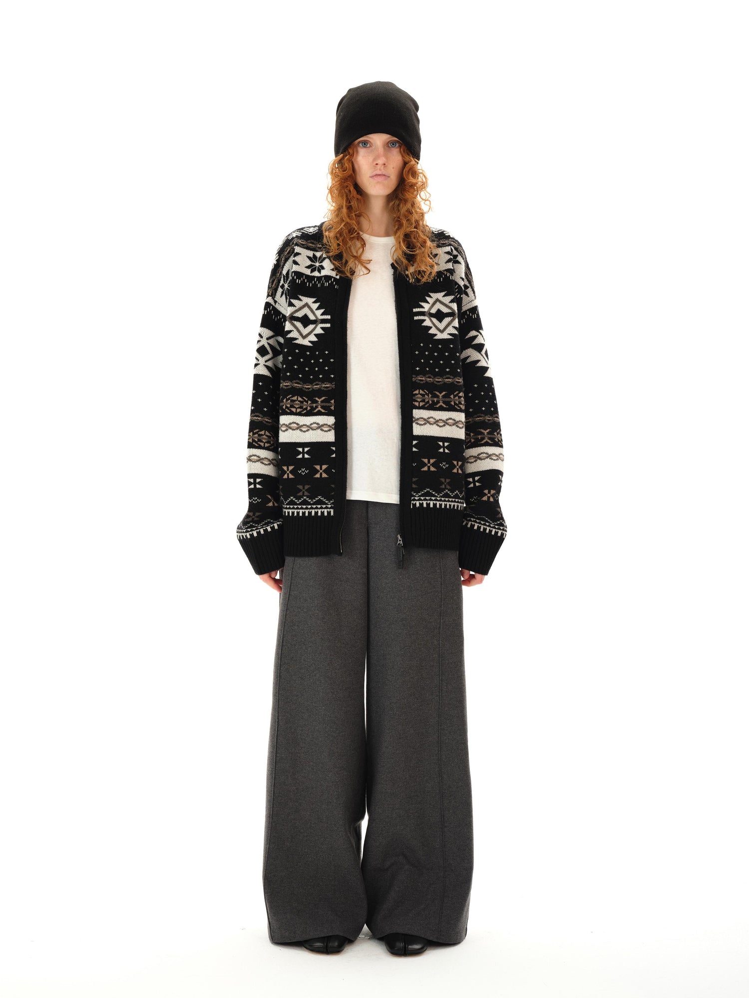Northbutsouth Grey Mid Rise Wool Trousers With Side Seam