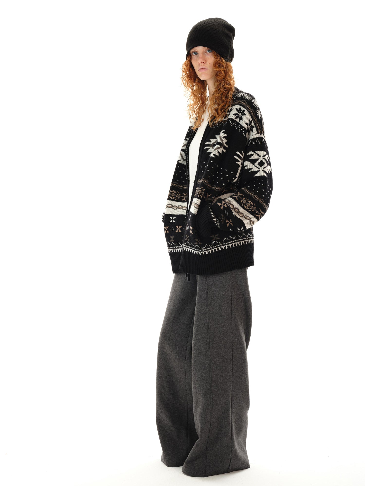 Northbutsouth Grey Mid Rise Wool Trousers With Side Seam