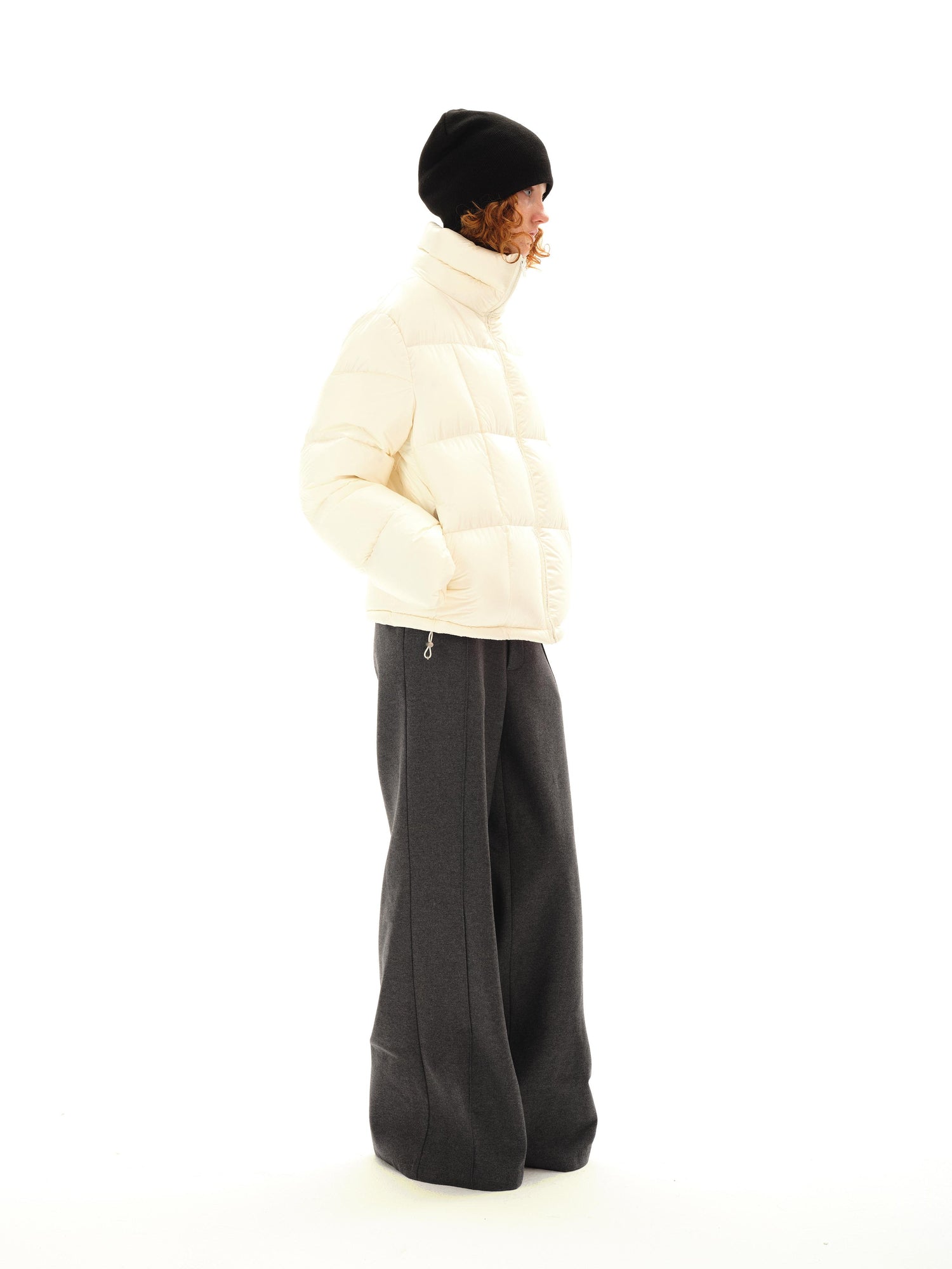 Northbutsouth Grey Mid Rise Wool Trousers With Side Seam
