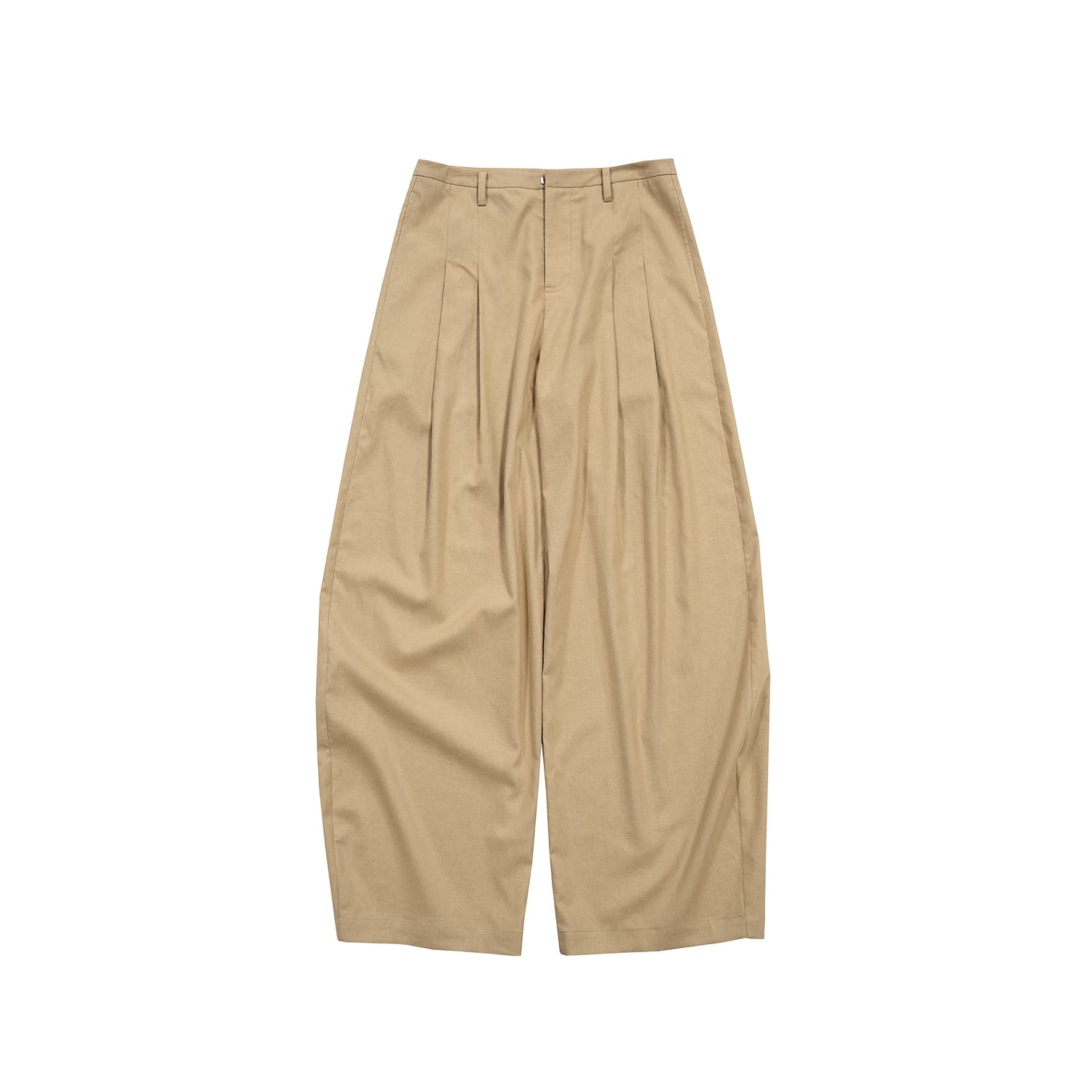 Northbutsouth Hemp Mid Low Waist Wide Leg Trousers In Khaki MISSTT