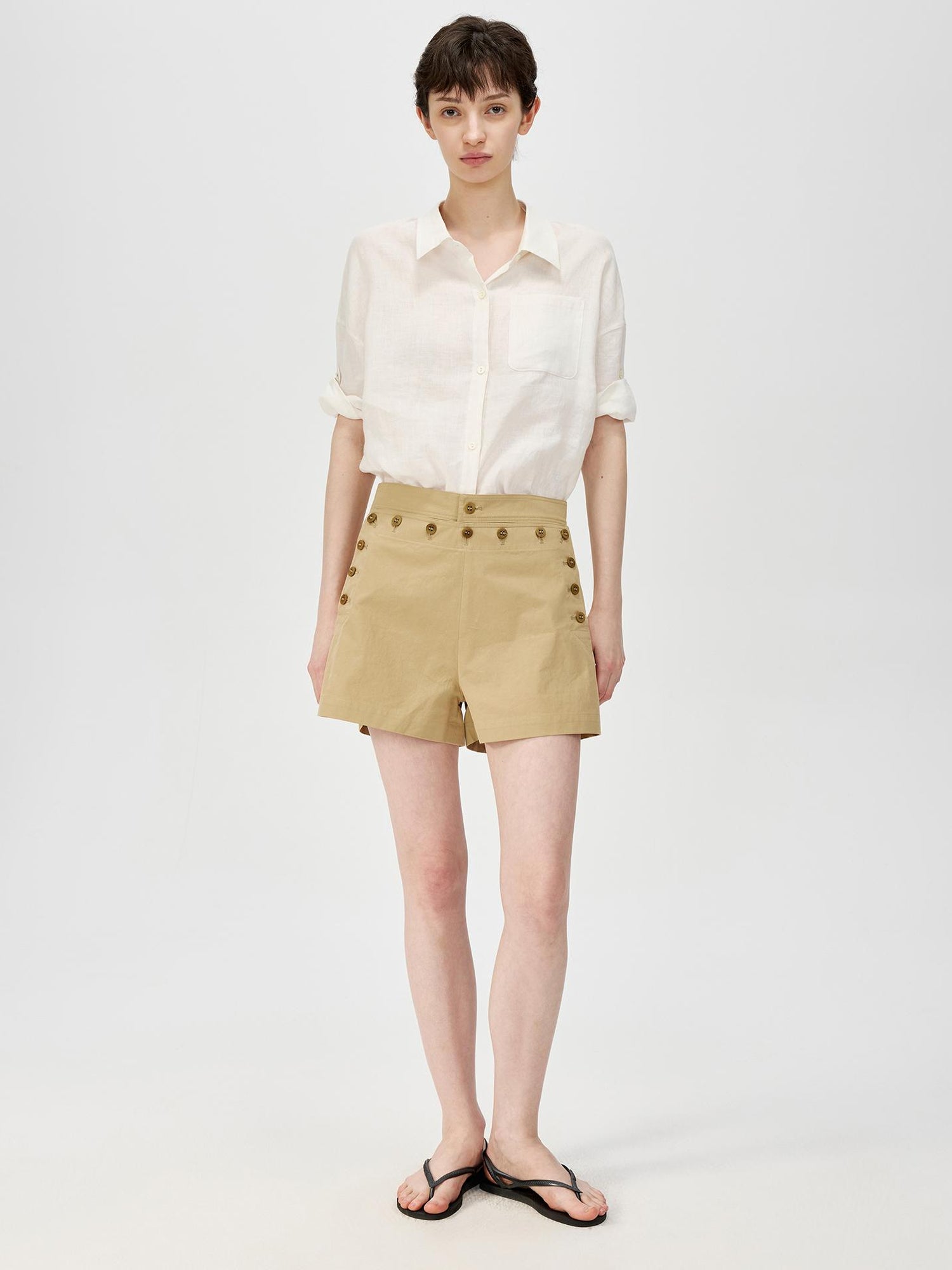 Northbutsouth Hemp Short Sleeve Shirt Lightweight Loose Fit Breathable Casual