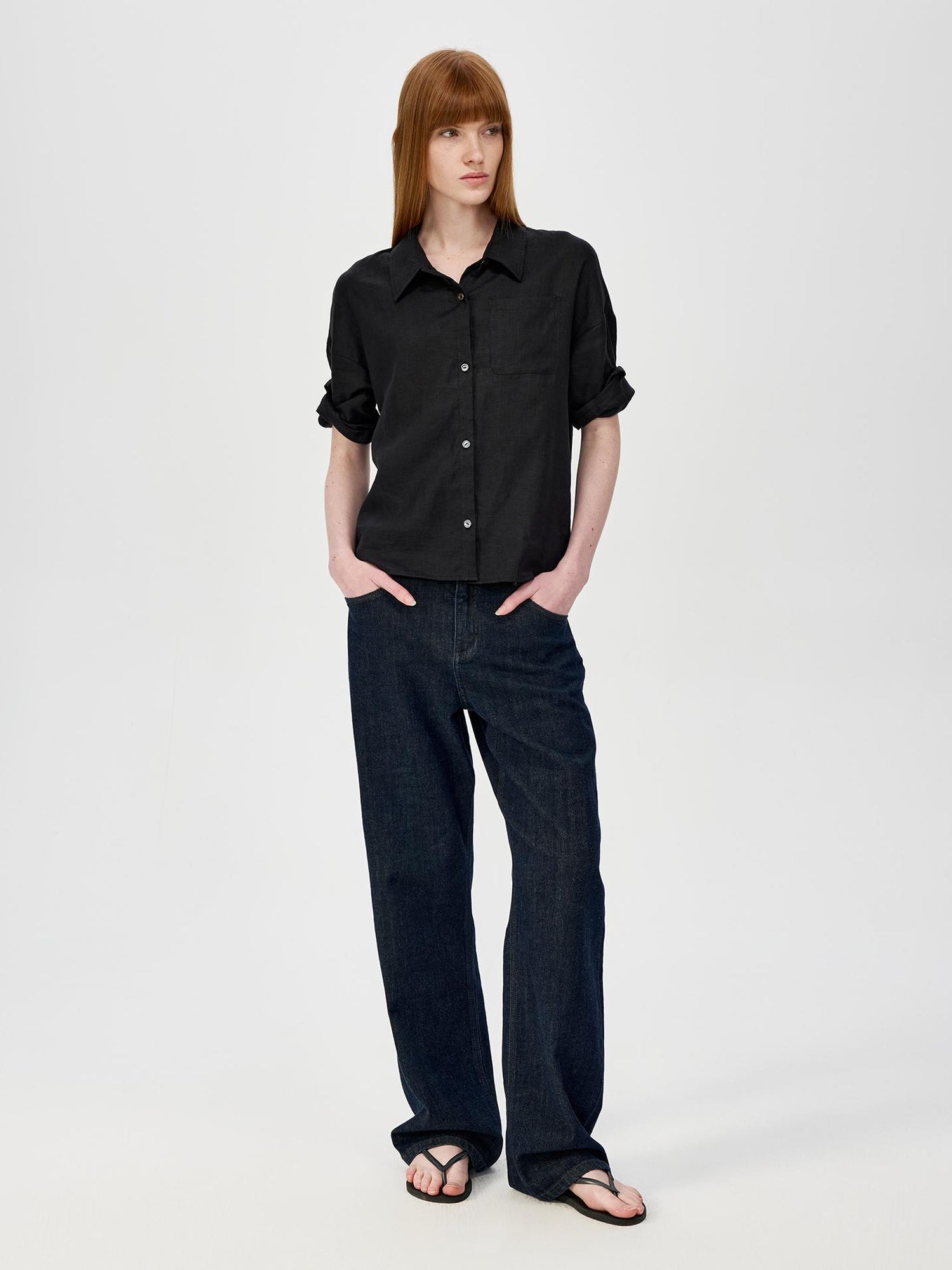 Northbutsouth Hemp Short Sleeve Shirt Lightweight Loose Fit Breathable Casual