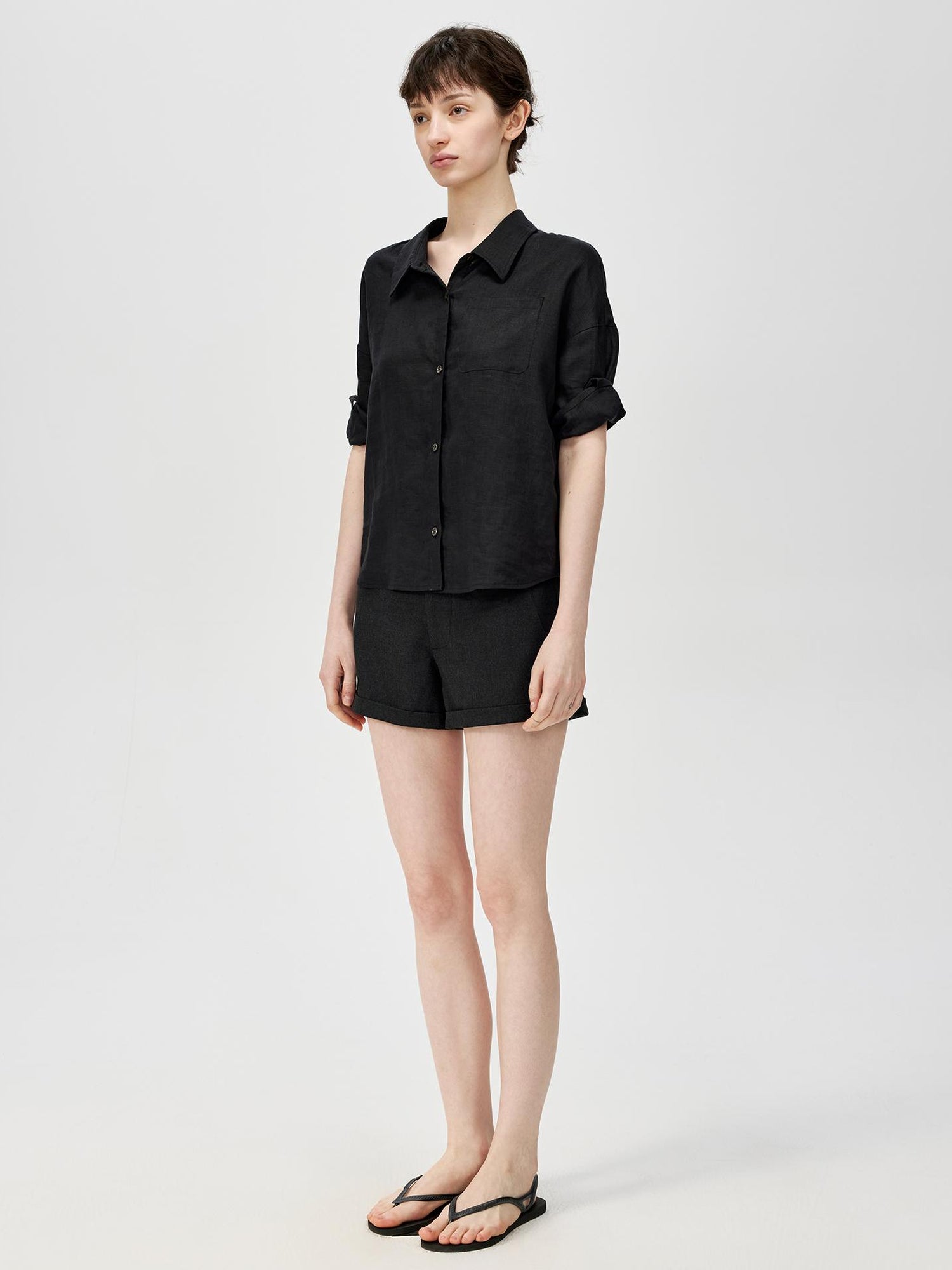 Northbutsouth Hemp Short Sleeve Shirt Lightweight Loose Fit Breathable Casual