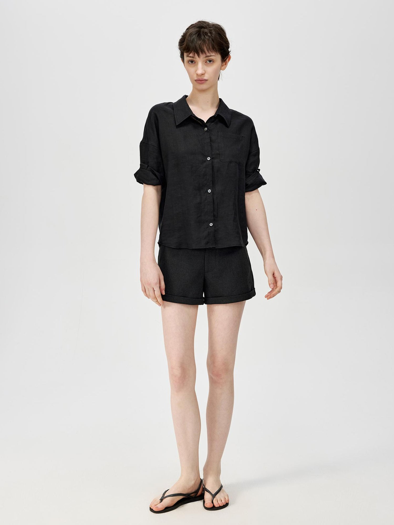 Northbutsouth Hemp Short Sleeve Shirt Lightweight Loose Fit Breathable Casual
