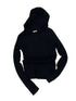 High Elastic Merino Wool Ribbed Hooded Half Zip Base Layer