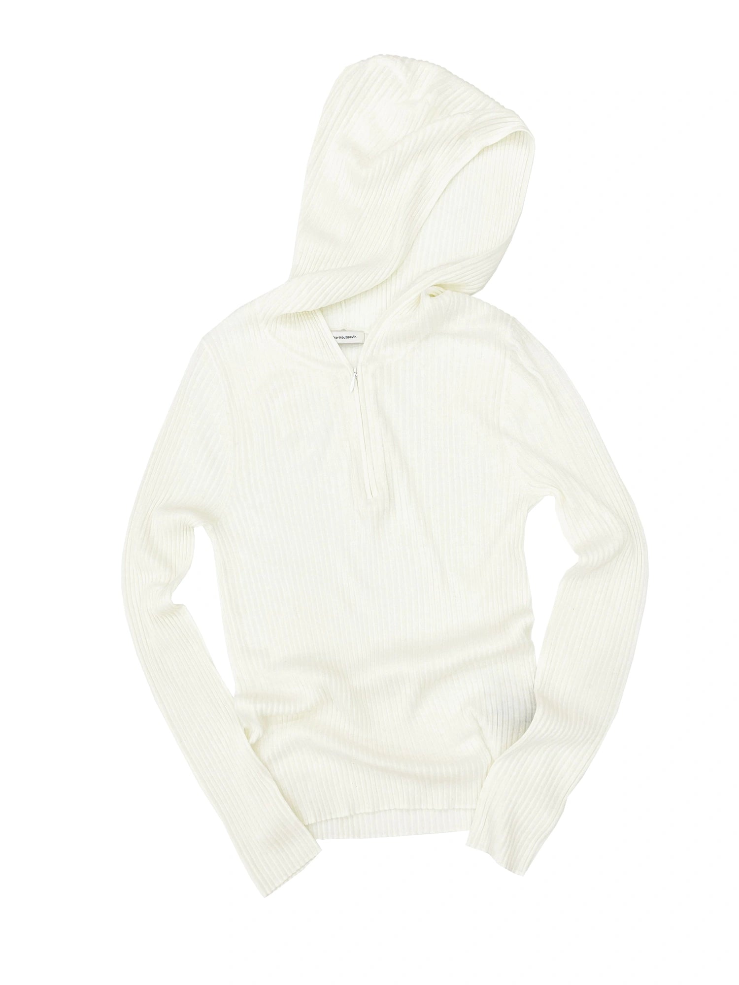 High Elastic Merino Wool Ribbed Hooded Half Zip Base Layer