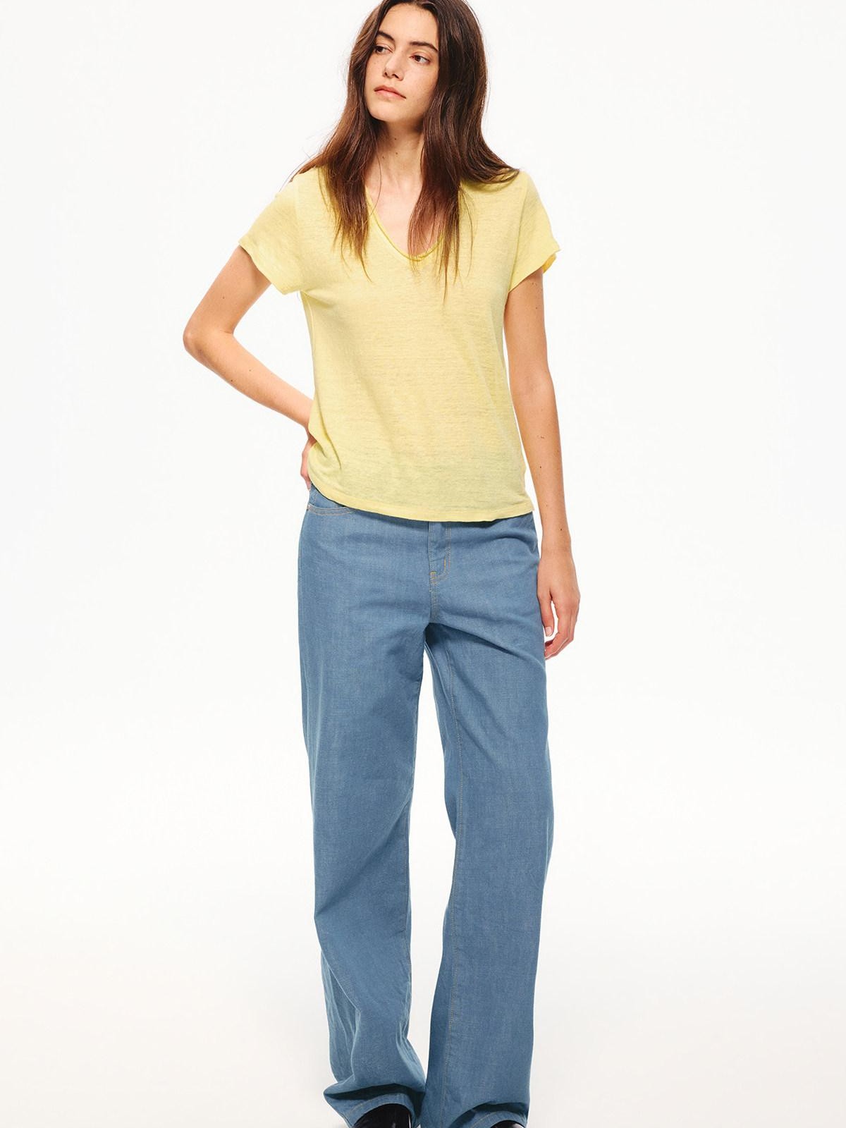 Northbutsouth Indigo Washed Low Waist Slim Lightweight Women&