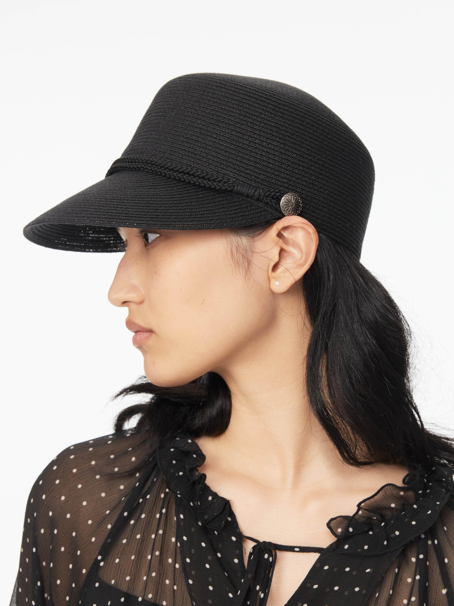 Northbutsouth Japanese Straw Woven Equestrian Round Top Curved Brim Women&