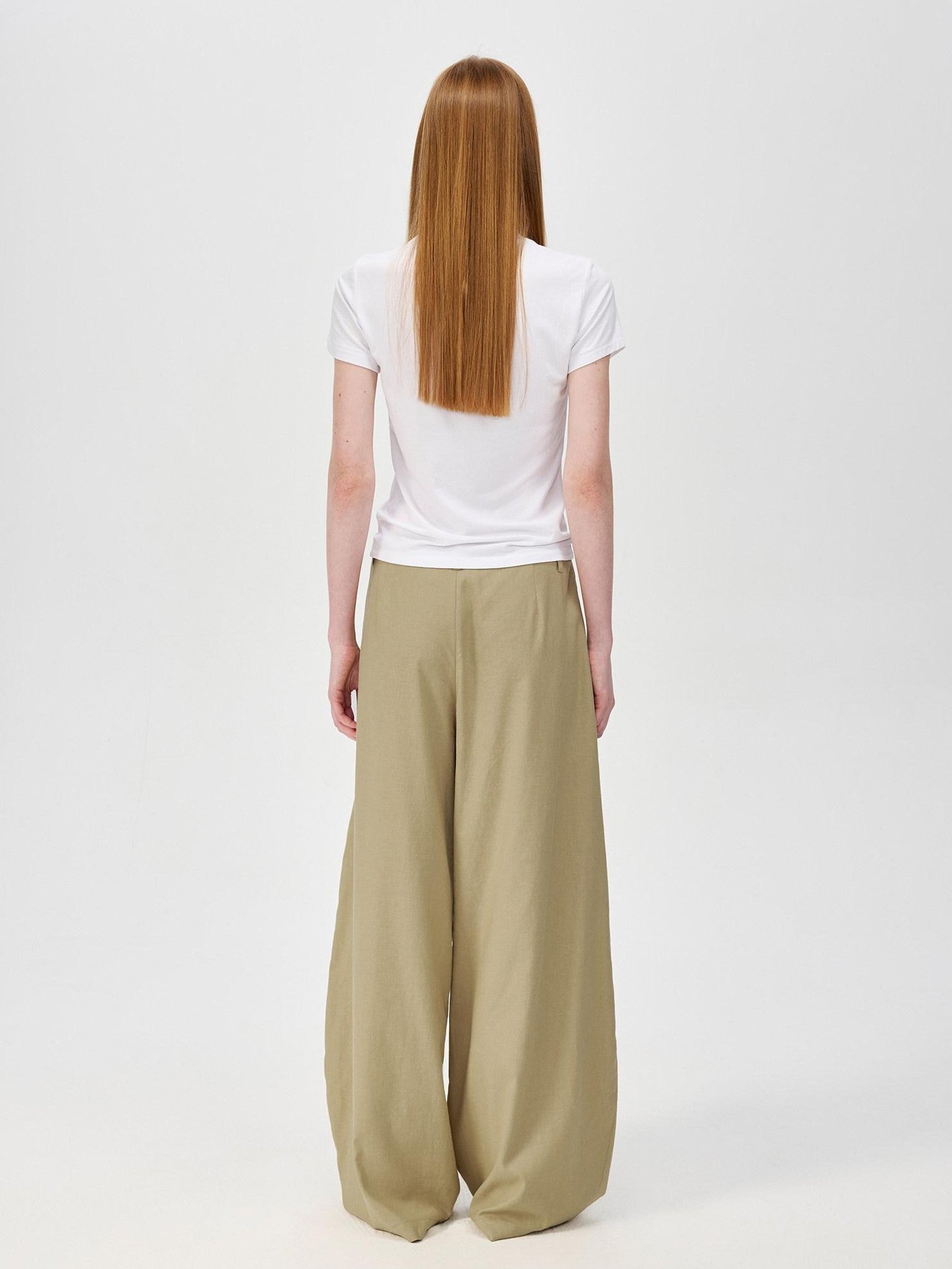 Northbutsouth Khaki Draped Cocoon Low Waist Relaxed Women&