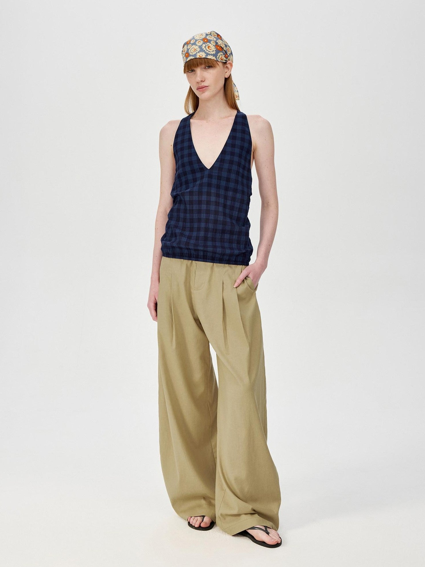 Northbutsouth Khaki Draped Cocoon Low Waist Relaxed Women&