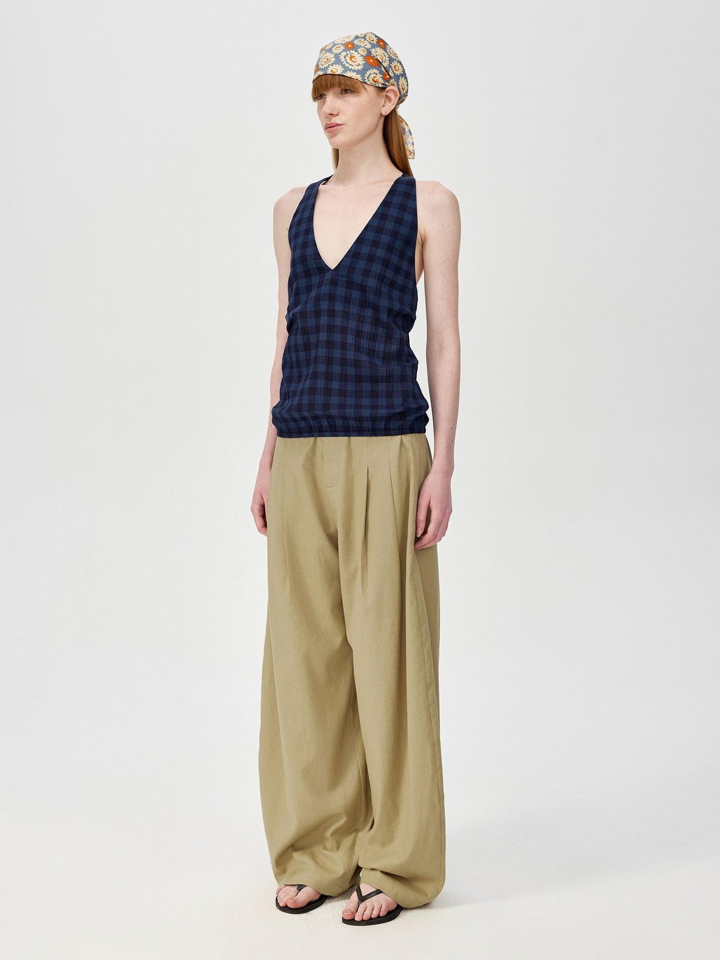 Northbutsouth Khaki Draped Cocoon Low Waist Relaxed Women&
