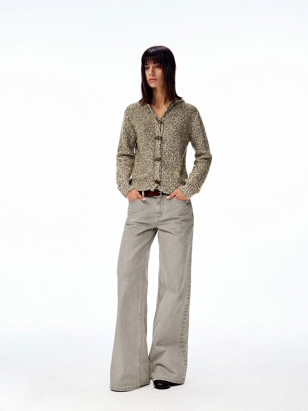 Northbutsouth Khaki Green Low Rise Zip Fly Loose Fit Casual Women&
