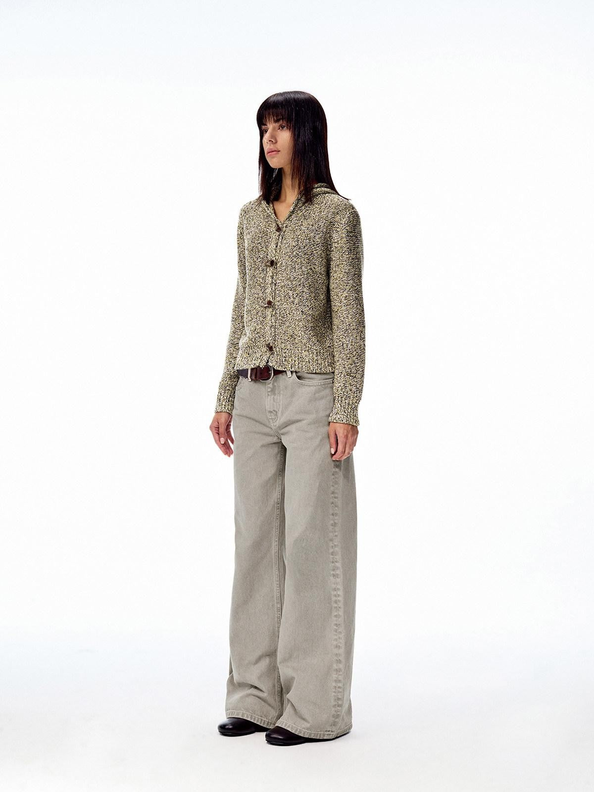 Northbutsouth Khaki Green Low Rise Zip Fly Loose Fit Casual Women&
