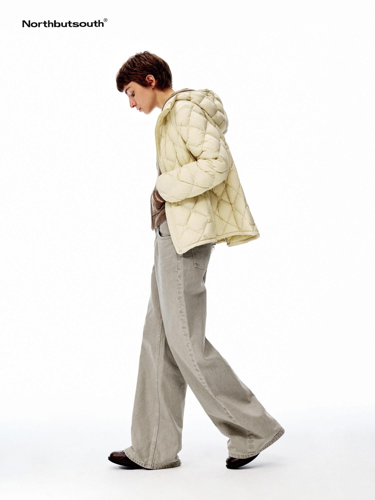 Northbutsouth Khaki Green Low Rise Zip Fly Loose Fit Casual Women&