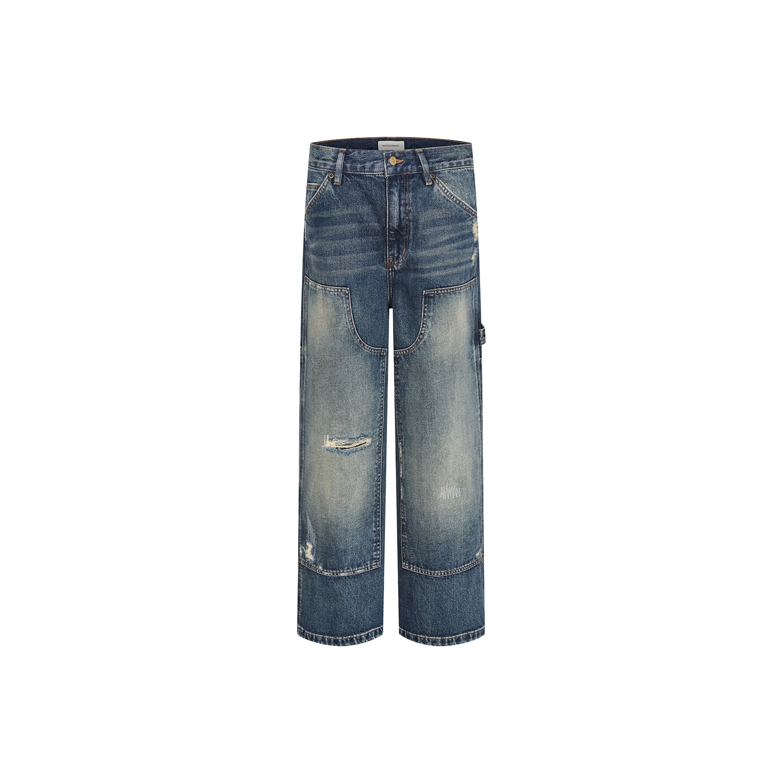 Northbutsouth Knee Rip Distressed Mid Rise Denim Trousers MISSTT