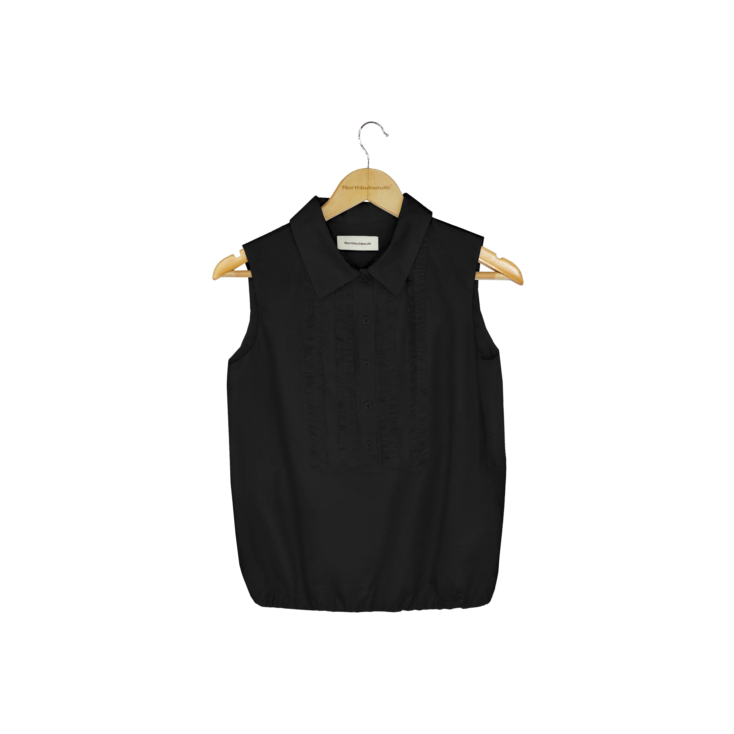 Northbutsouth Lace Ruffle Semi Open Neck Lightweight Adjustable Cotton Vest MISSTT