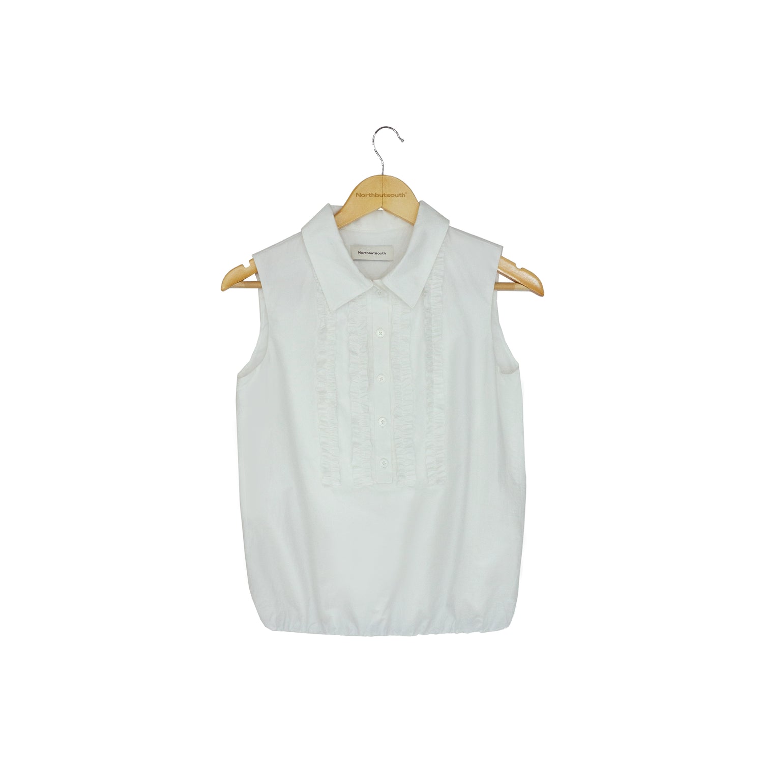 Northbutsouth Lace Ruffle Semi Open Neck Lightweight Adjustable Cotton Vest MISSTT