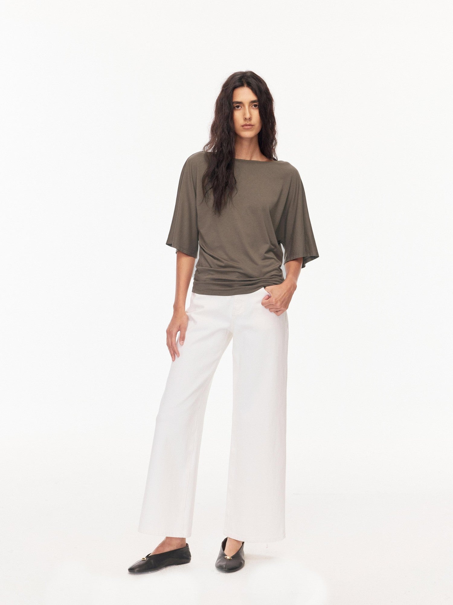 Northbutsouth Layered Boat Neck Relaxed Breathable Women&