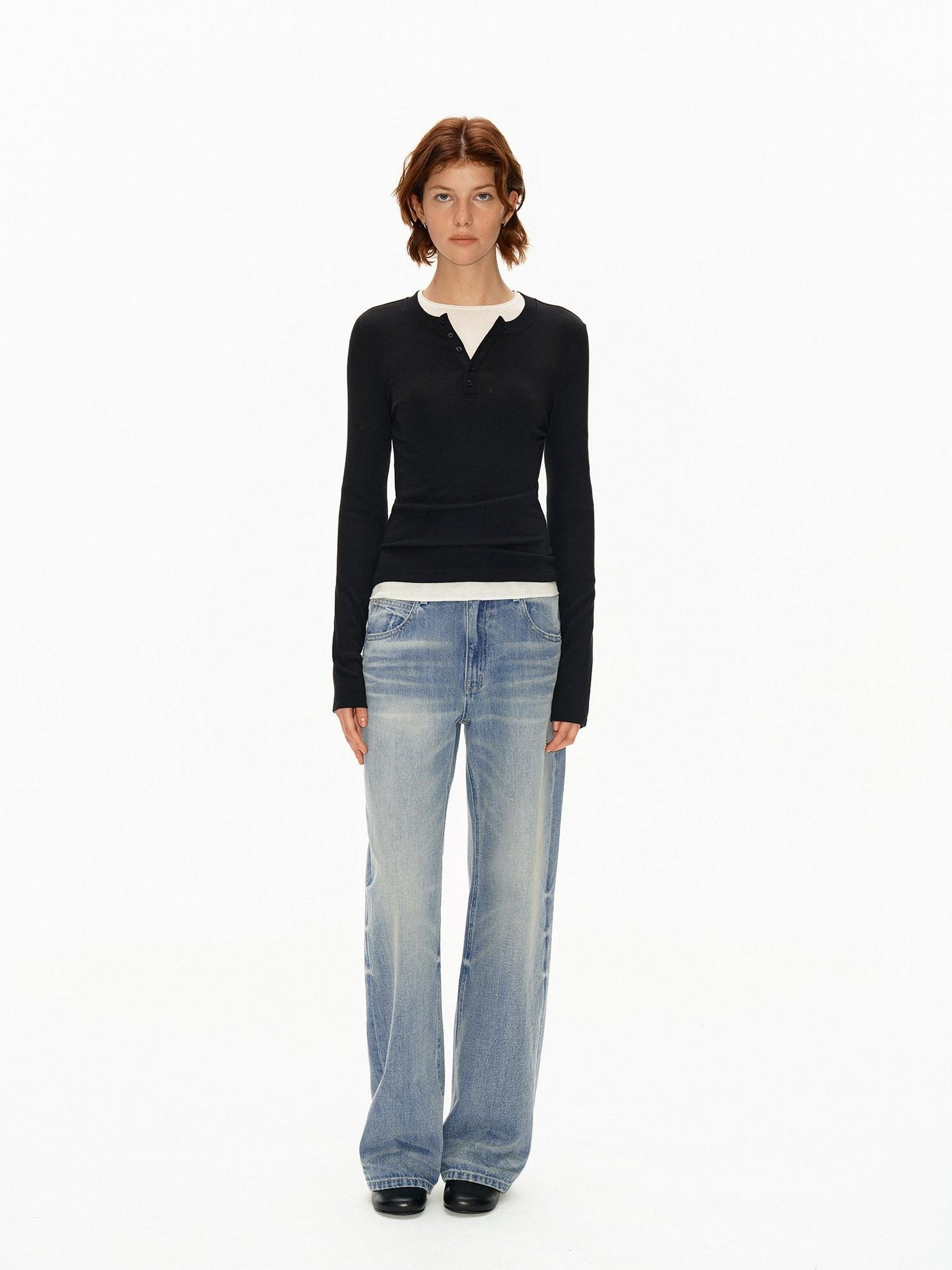 Northbutsouth Light Wash Textured Vintage Straight Women&
