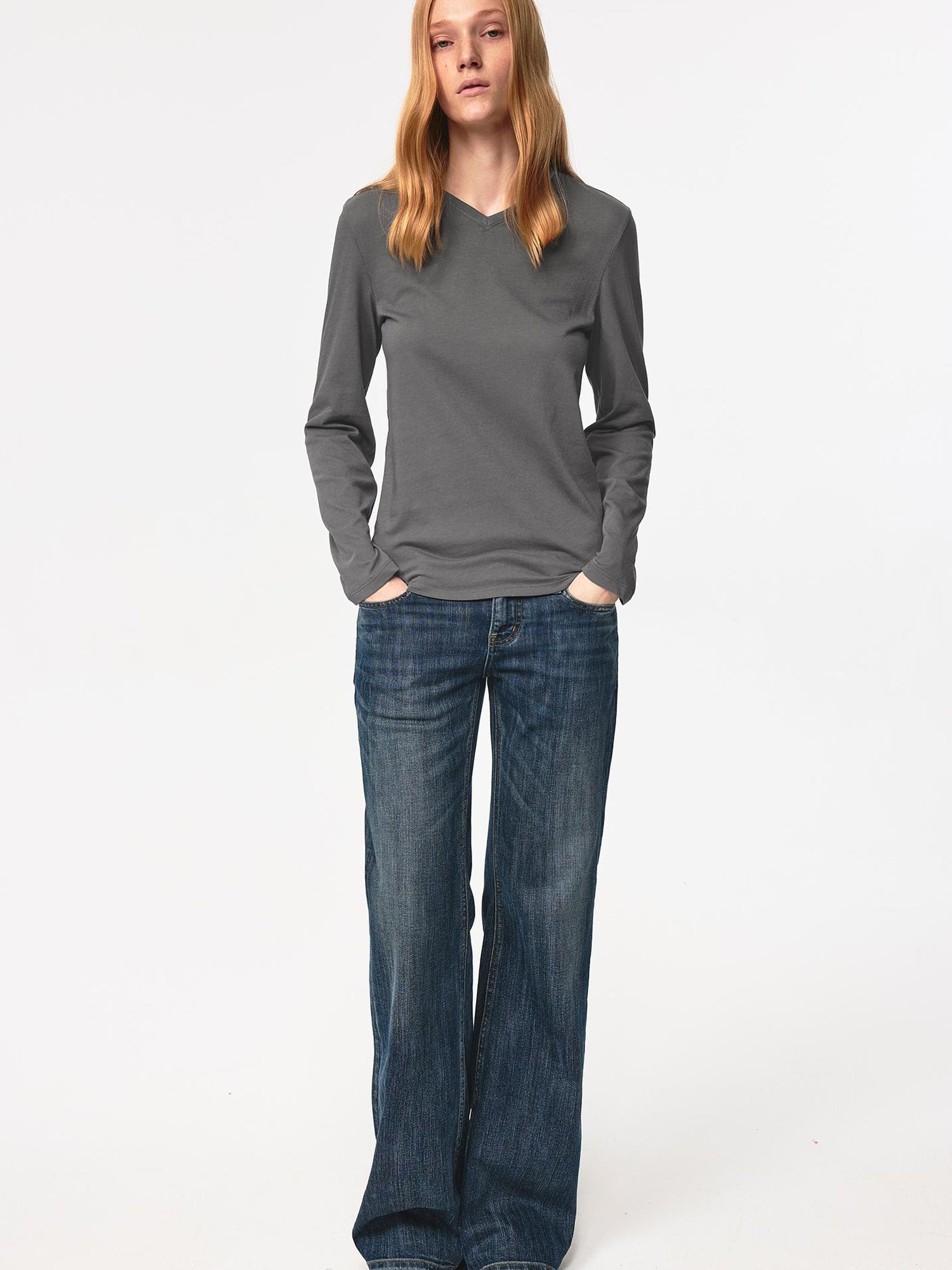 Northbutsouth Lightweight Bamboo Cotton V-Neck Relaxed Fit Tee