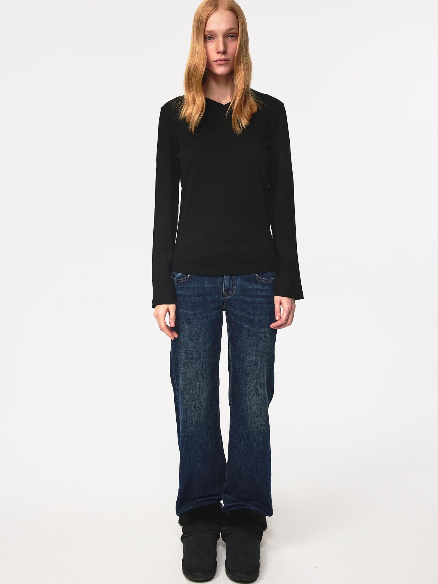 Northbutsouth Lightweight Bamboo Cotton V-Neck Relaxed Fit Tee