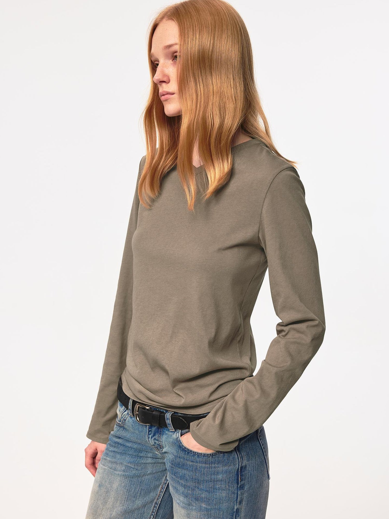 Northbutsouth Lightweight Bamboo Cotton V-Neck Relaxed Fit Tee