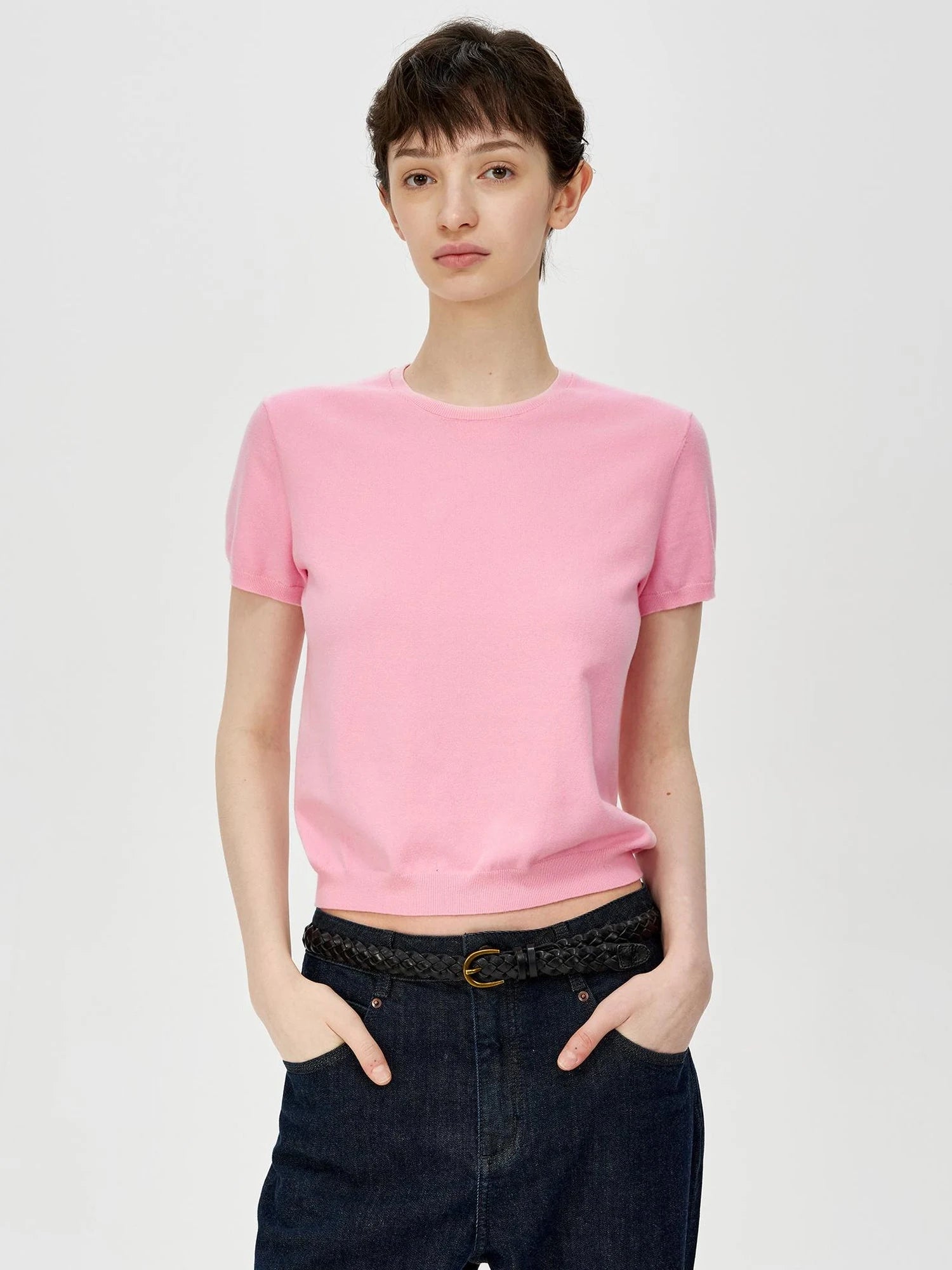 Lightweight Knit T-shirt In Multiple Colors