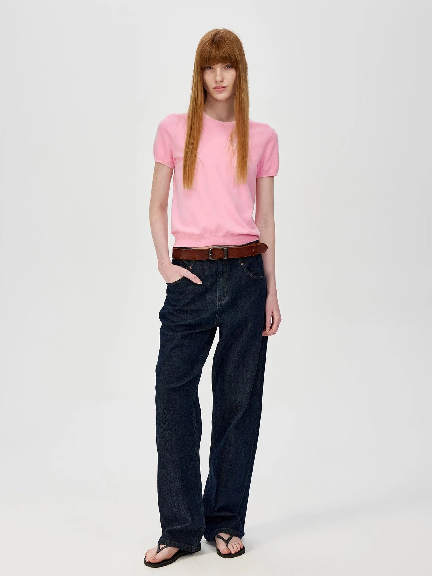 Lightweight Knit T-shirt In Multiple Colors