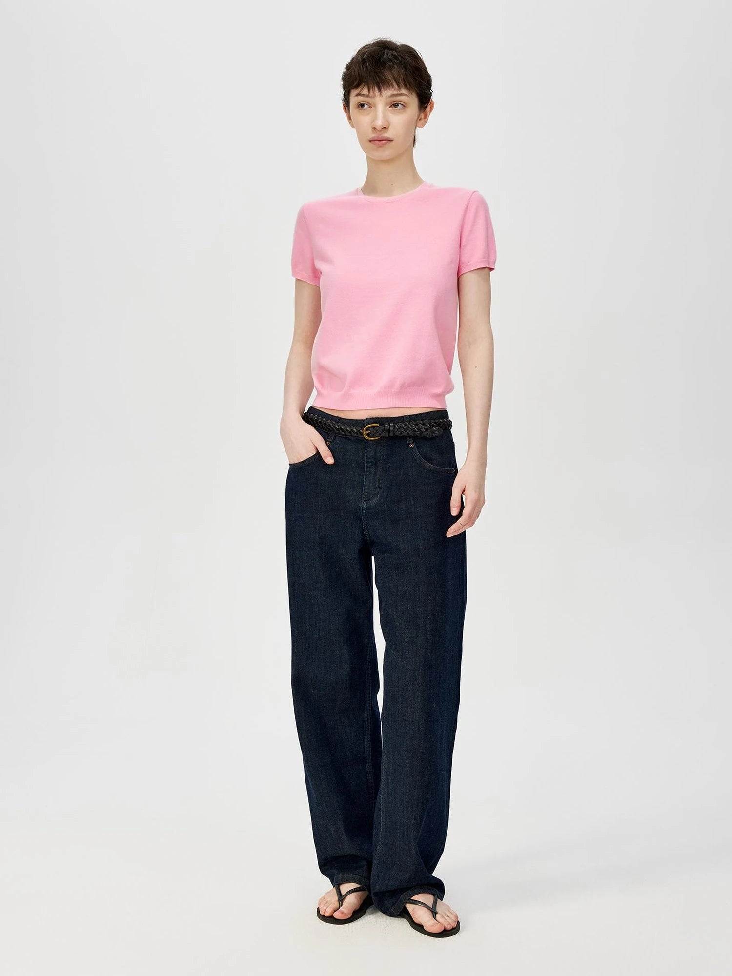 Lightweight Knit T-shirt In Multiple Colors