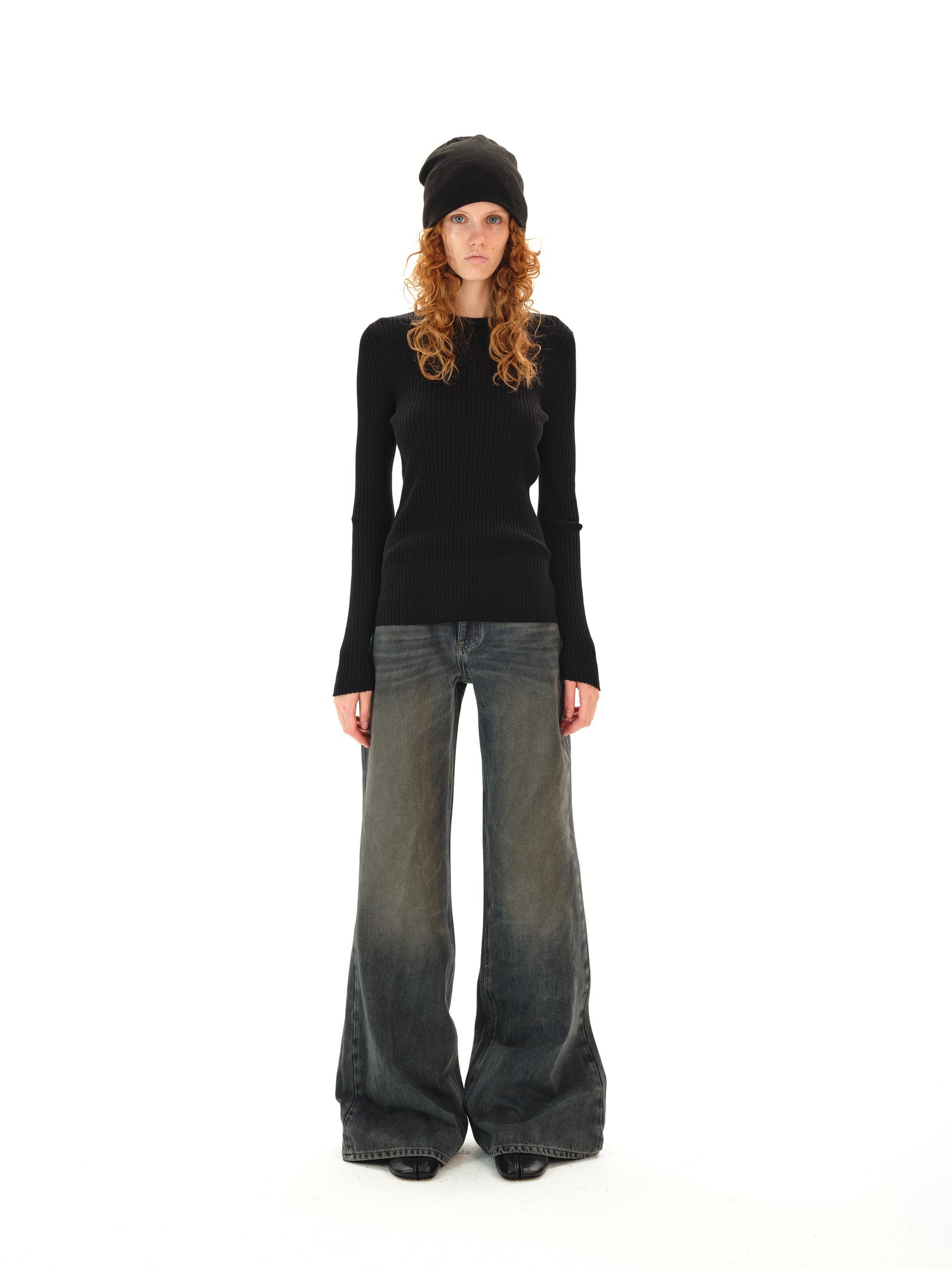 Northbutsouth Lightweight Merino Wool Ribbed Knit Long Sleeve Top