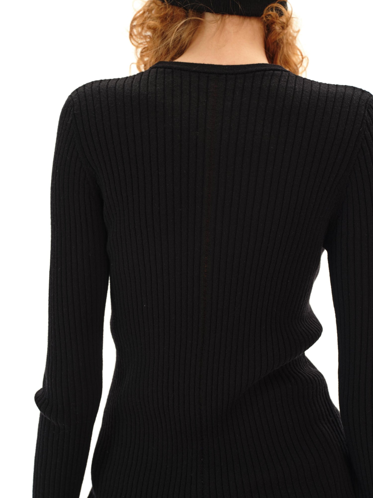 Northbutsouth Lightweight Merino Wool Ribbed Knit Long Sleeve Top