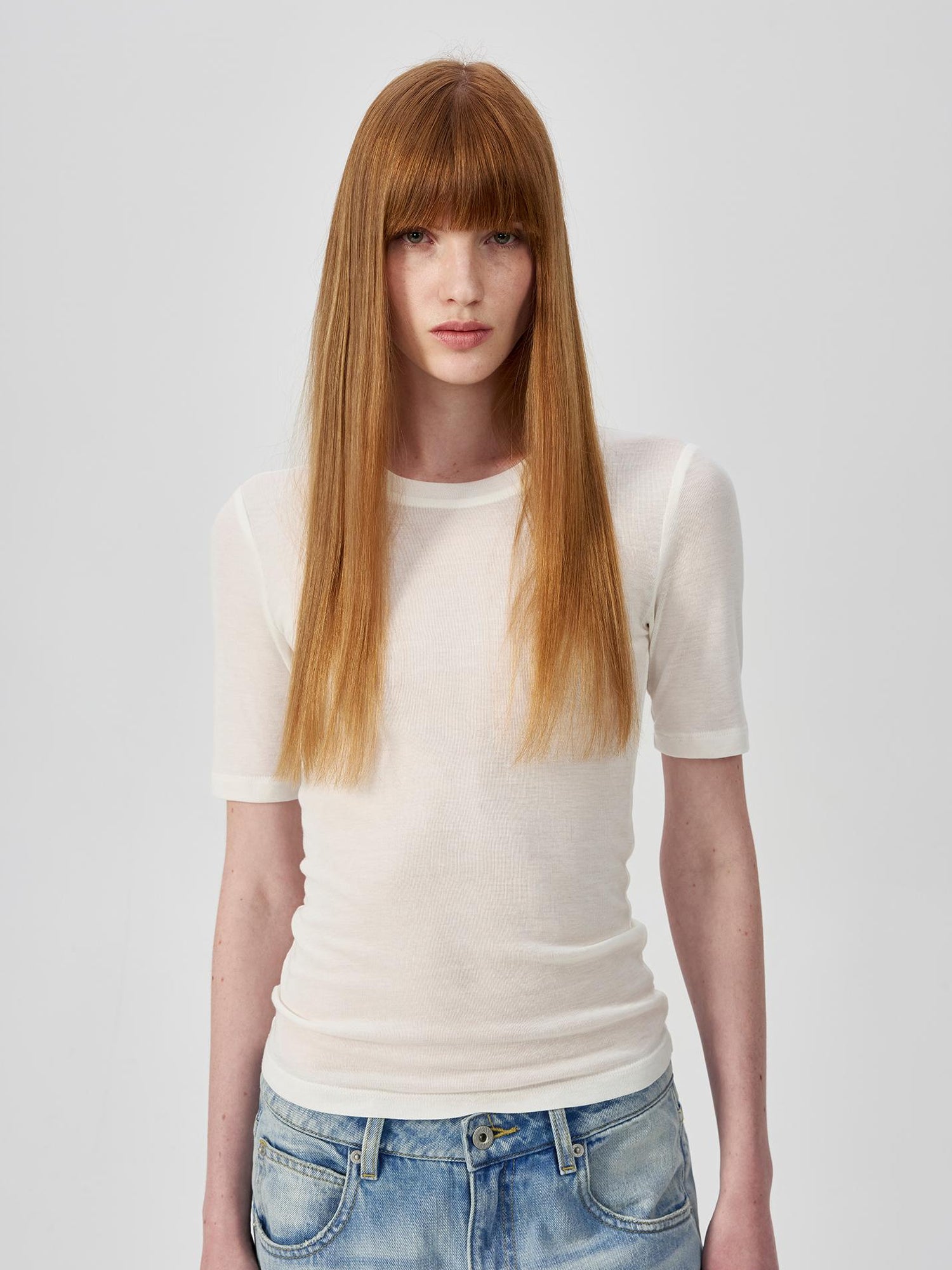 Northbutsouth Lightweight Merino Wool Slim Fit Tee V-neck T-shirt Long Sleeve