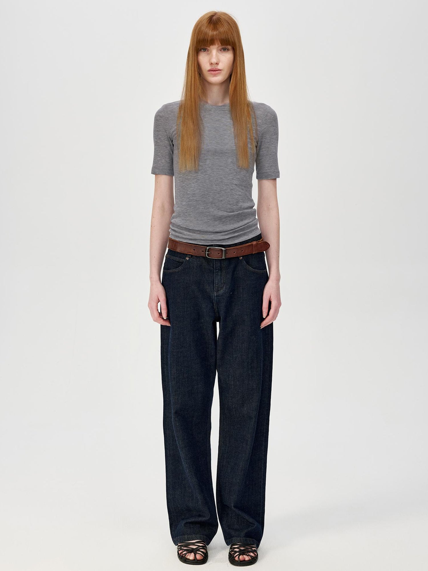 Northbutsouth Lightweight Merino Wool Slim Fit Tee V-neck T-shirt Long Sleeve