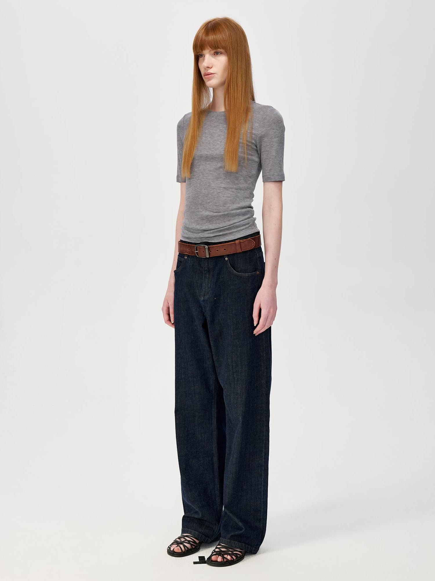 Northbutsouth Lightweight Merino Wool Slim Fit Tee V-neck T-shirt Long Sleeve