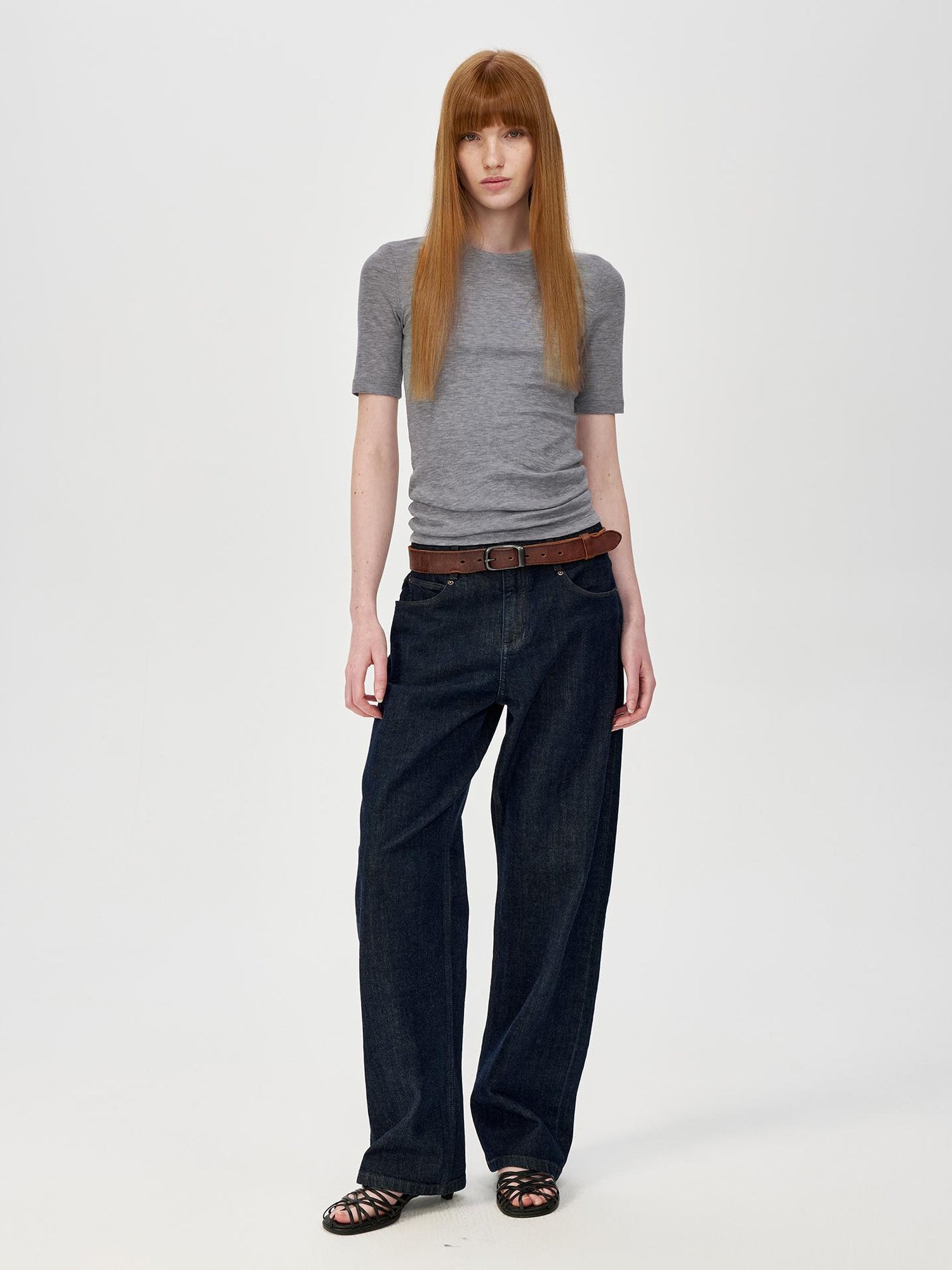 Northbutsouth Lightweight Merino Wool Slim Fit Tee V-neck T-shirt Long Sleeve